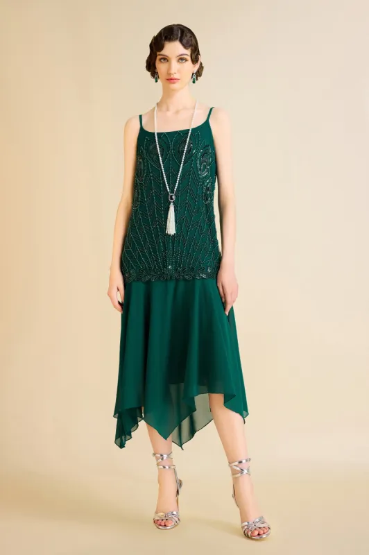 Unique Flounce Hem Peacock Cocktail Dress sold by BABEYOND