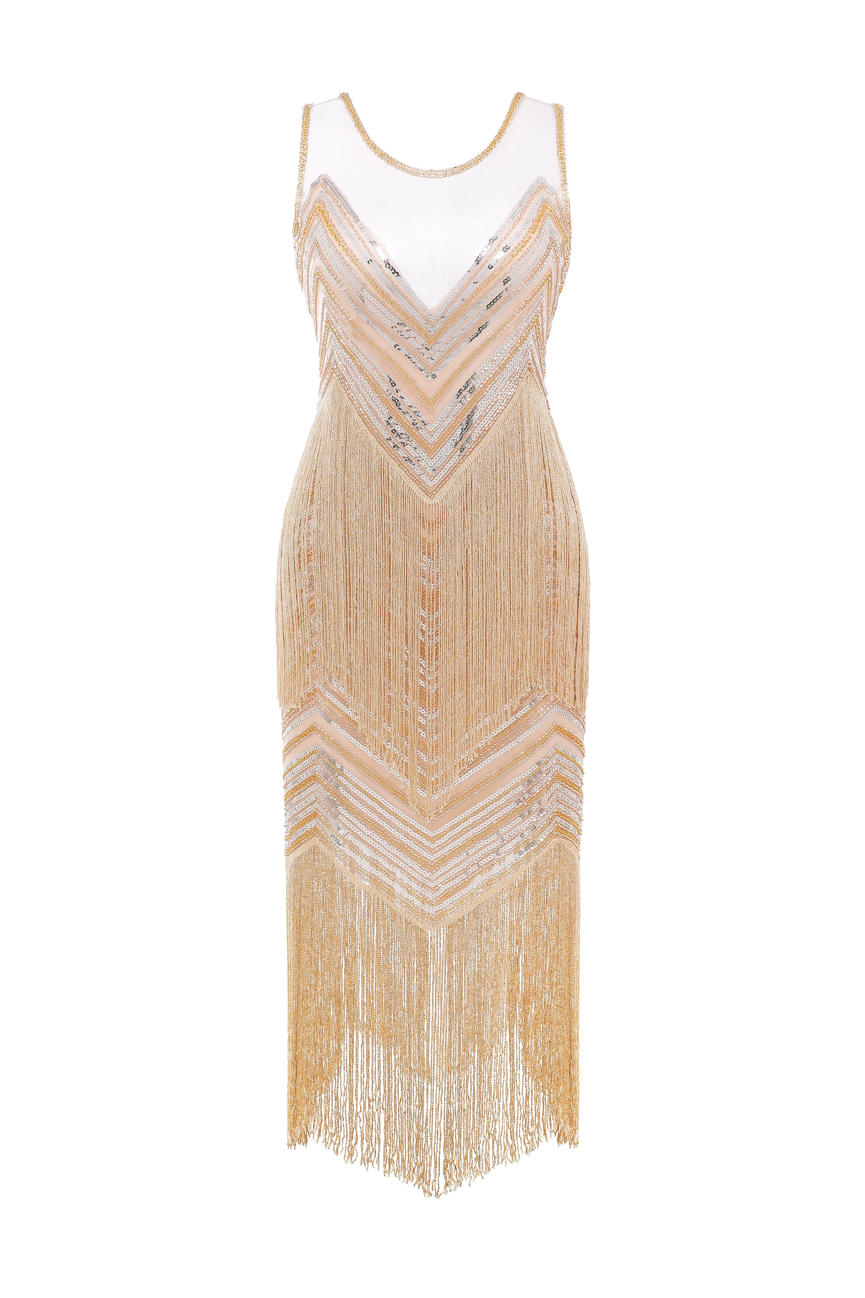 Streamlined Sequin Fringe Flapper Dress sold by BABEYOND product image thumbnail 5