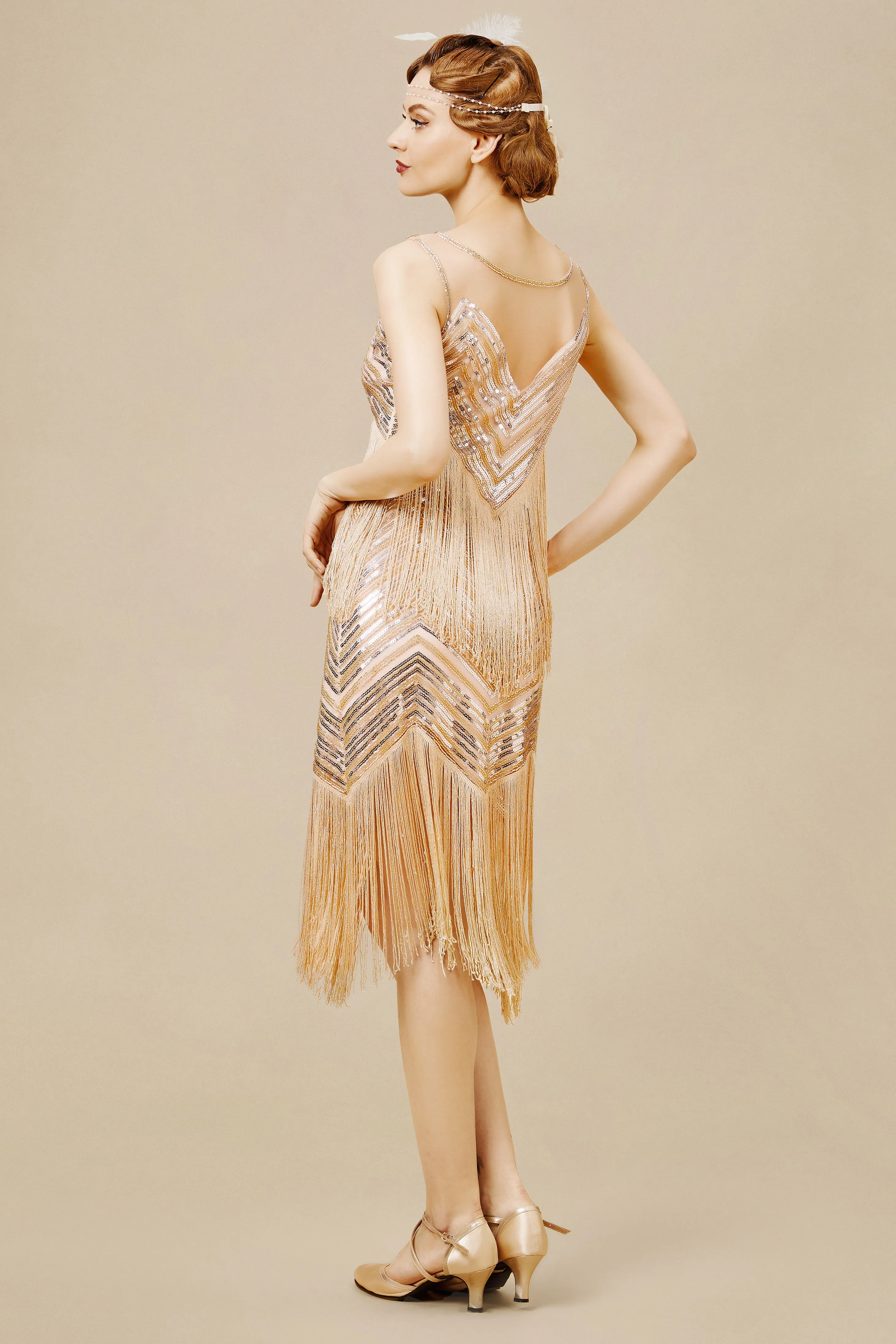 Streamlined Sequin Fringe Flapper Dress sold by BABEYOND product image thumbnail 2