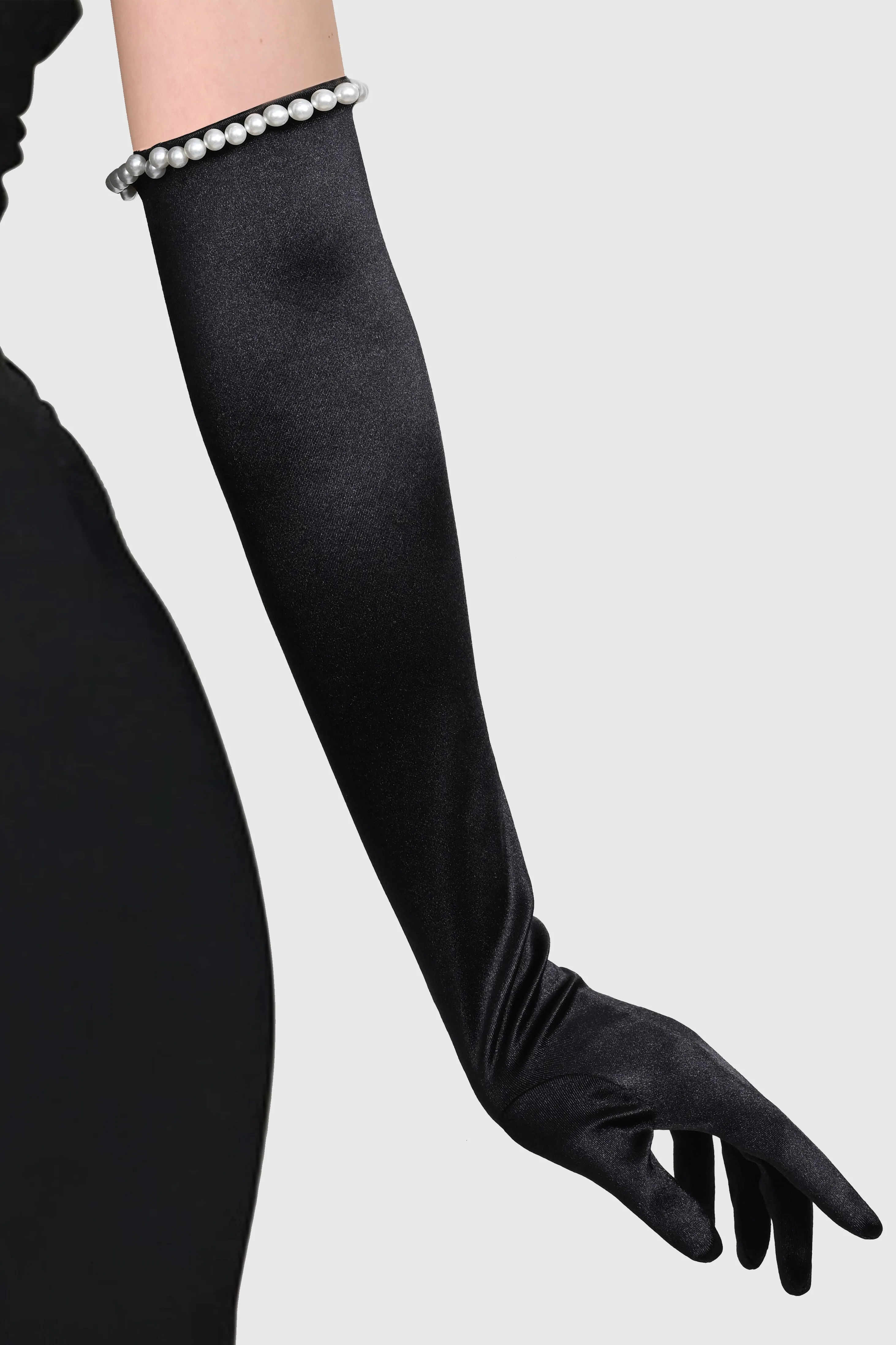 21.6" Cuff Pearl Stretchy Gloves sold by BABEYOND product image thumbnail 3