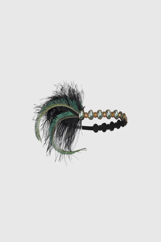 Stunning Rhinestone Peacock Headband sold by BABEYOND