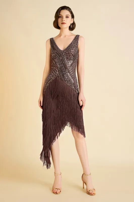Asymmetrical Multi-Layered Fringe Flapper Dress made by BABEYOND