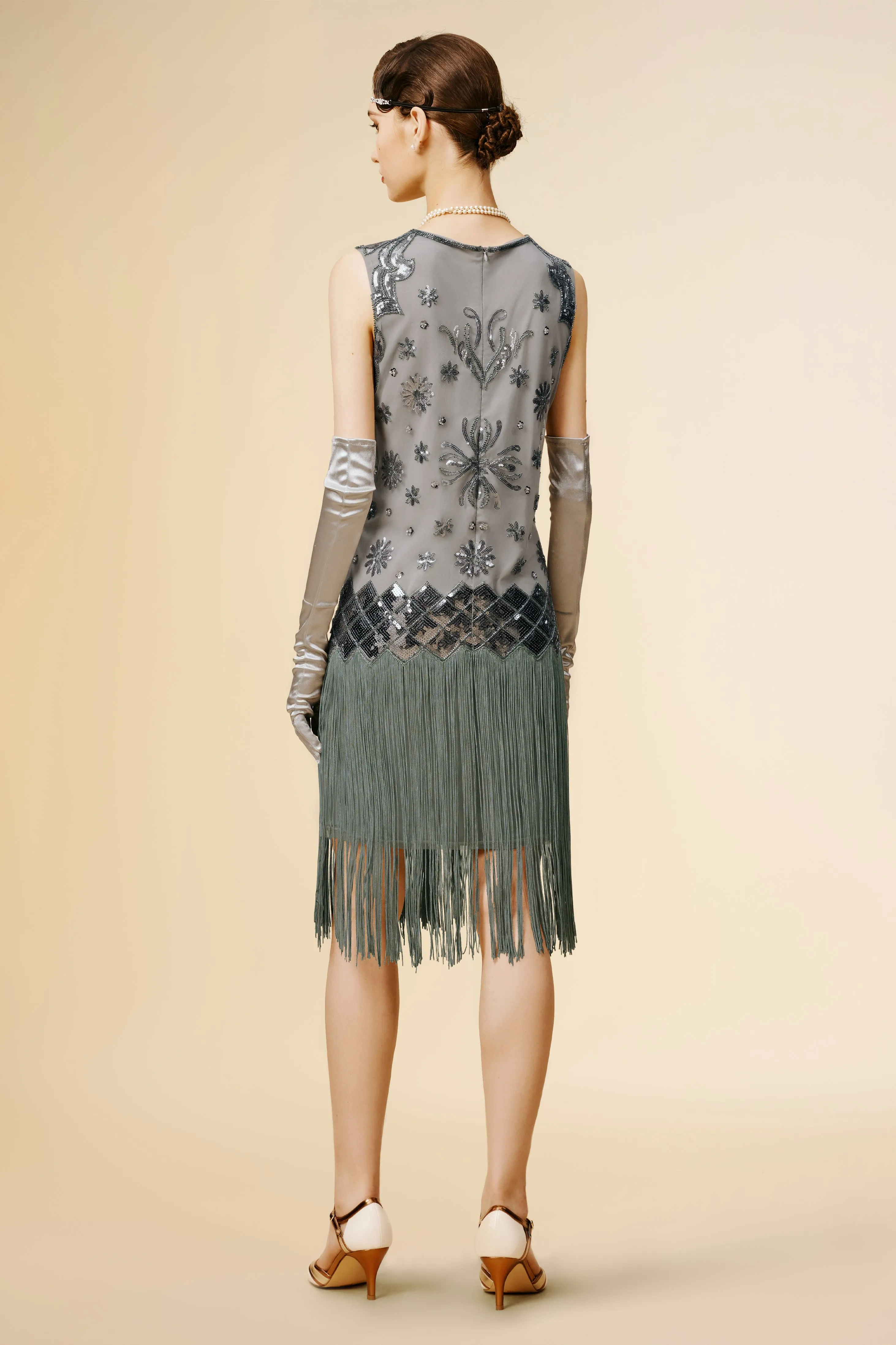 Princesse Tam Tam Floral Beading H-line Dress sold by BABEYOND product image thumbnail 4