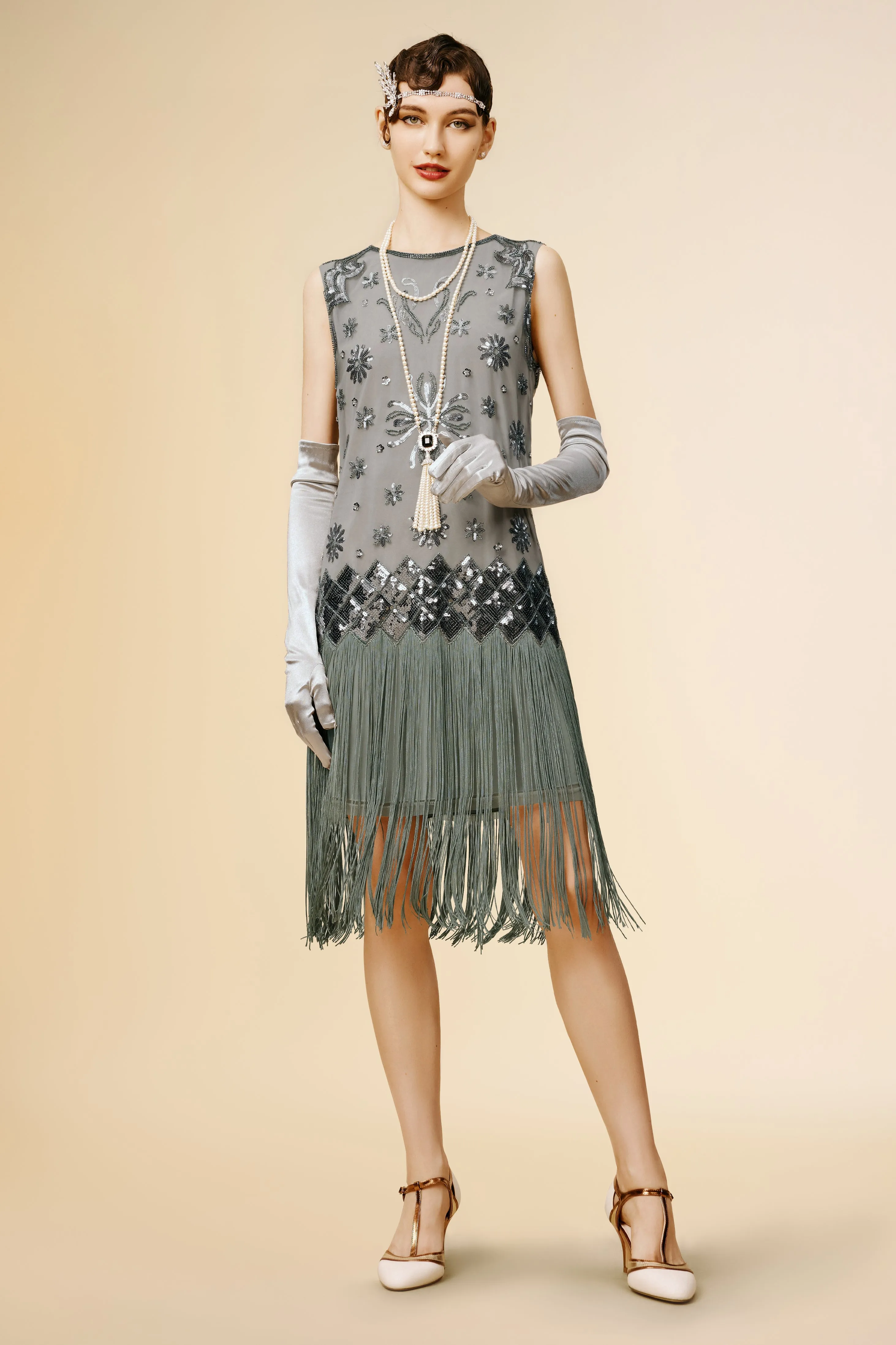 Princesse Tam Tam Floral Beading H-line Dress sold by BABEYOND product image thumbnail 3