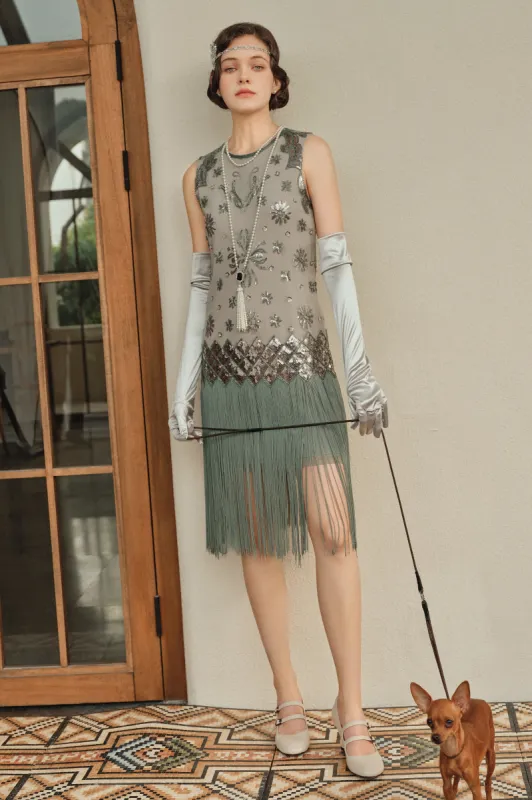 Princesse Tam Tam Floral Beading H-line Dress sold by BABEYOND