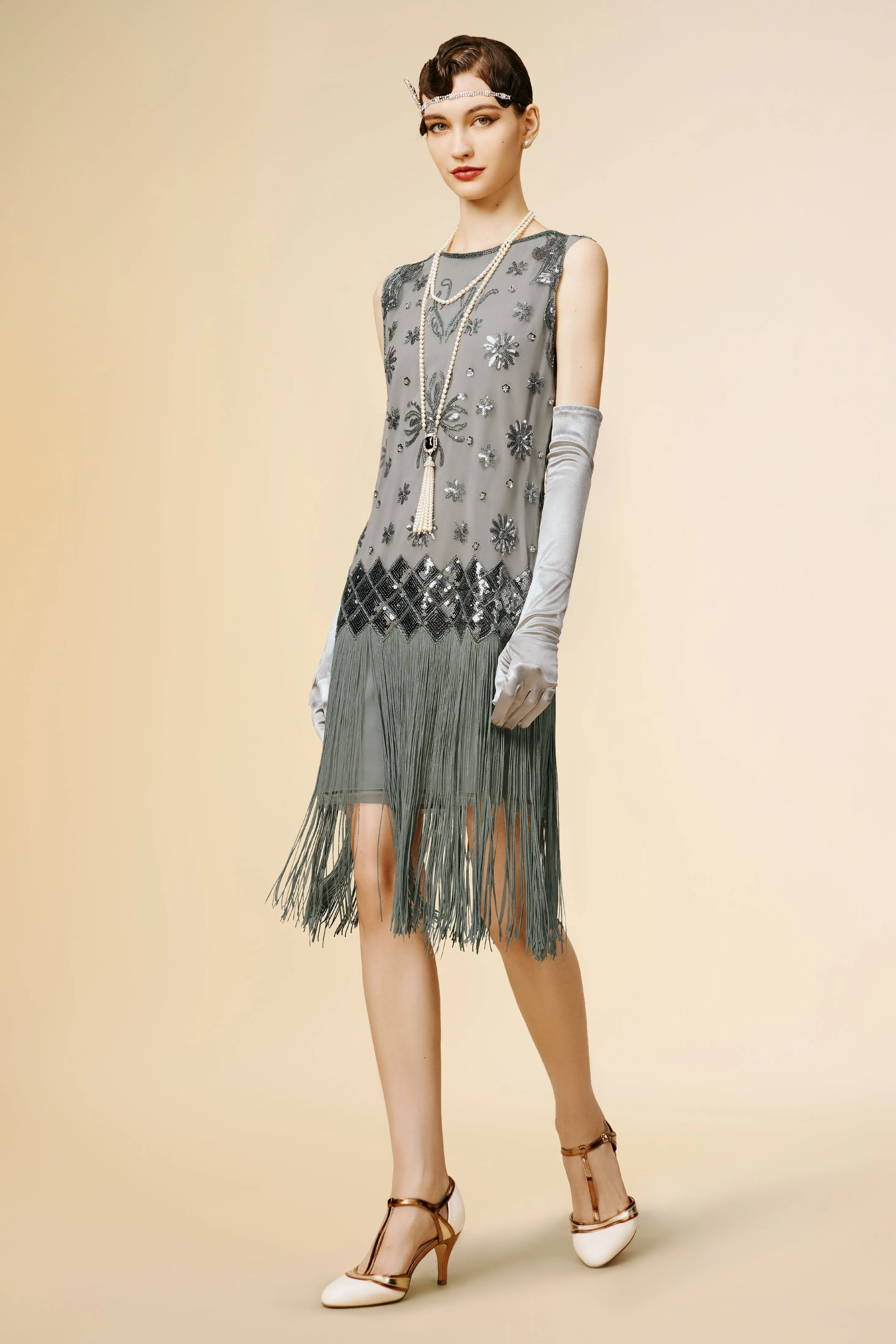 Princesse Tam Tam Floral Beading H-line Dress sold by BABEYOND product image thumbnail 5