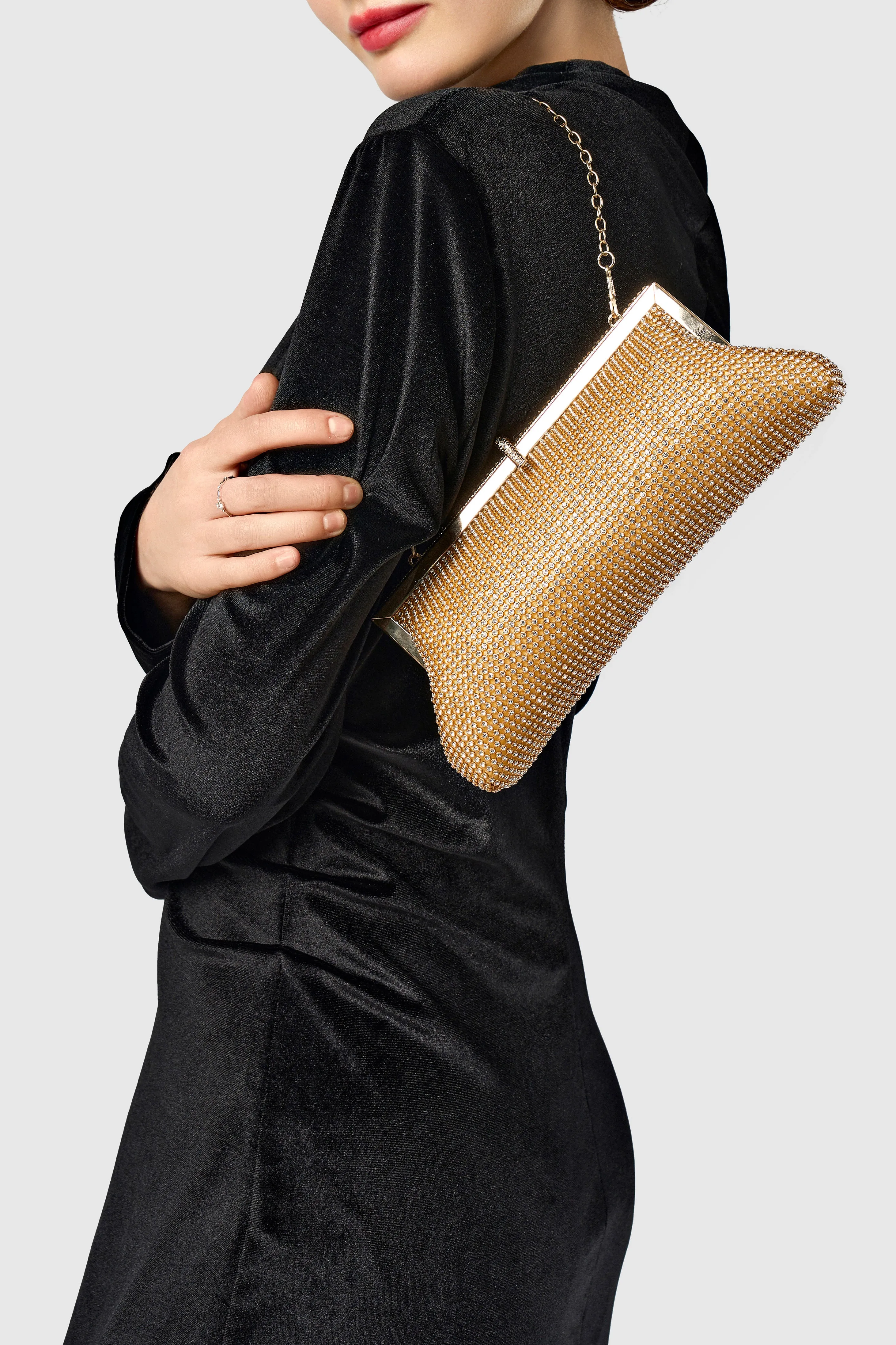 1920s Rhinestone Studded Chain Clutch sold by BABEYOND product image thumbnail 5