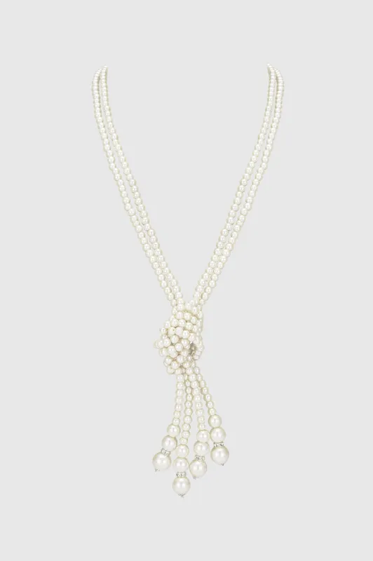 Remarkable Knotted Faux Pearl Necklace sold by BABEYOND