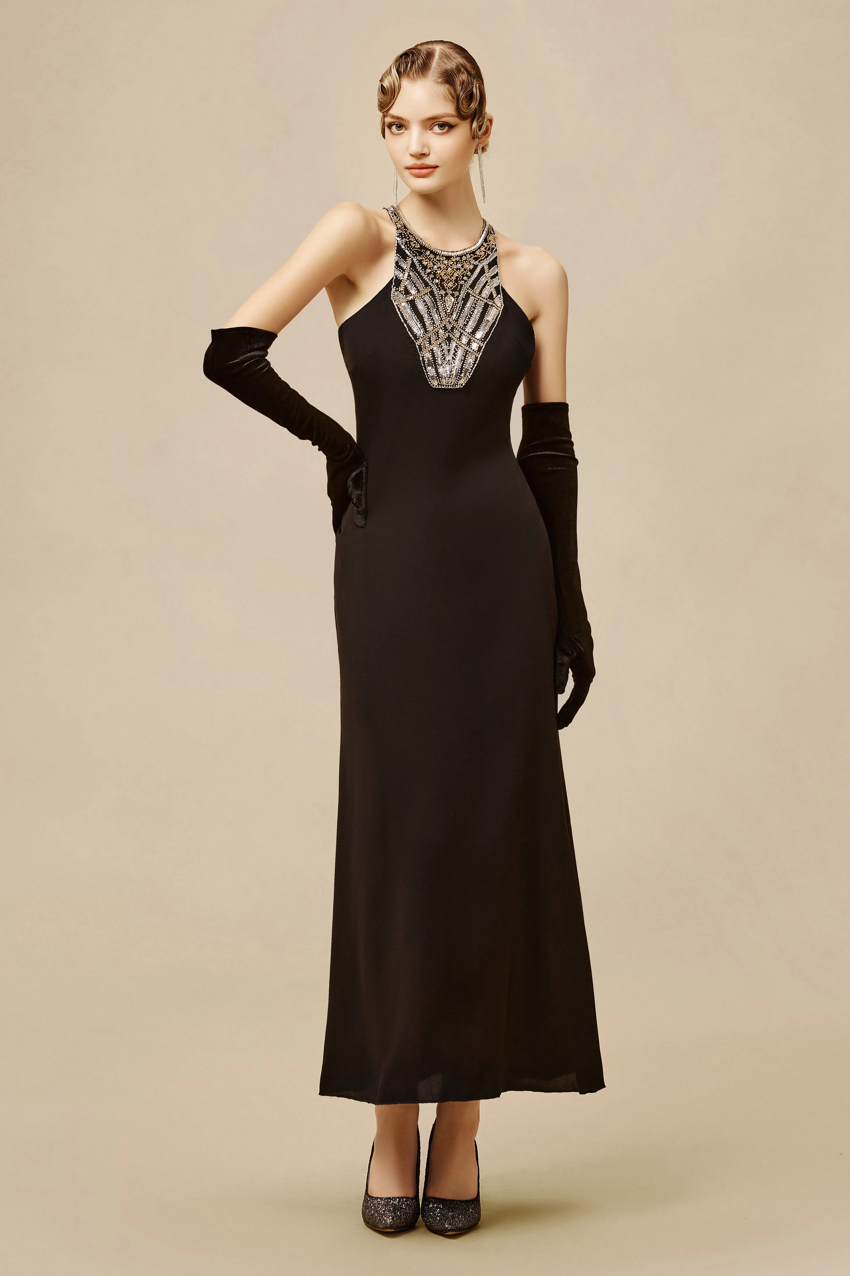 Surprising Geometric Beads Evening Gown sold by BABEYOND