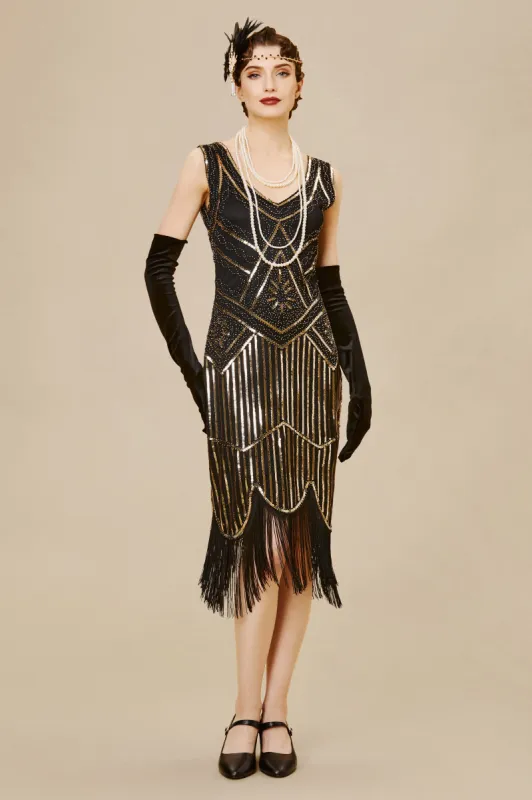 Beaded Sequin Fringe Prom Party Dress sold by BABEYOND