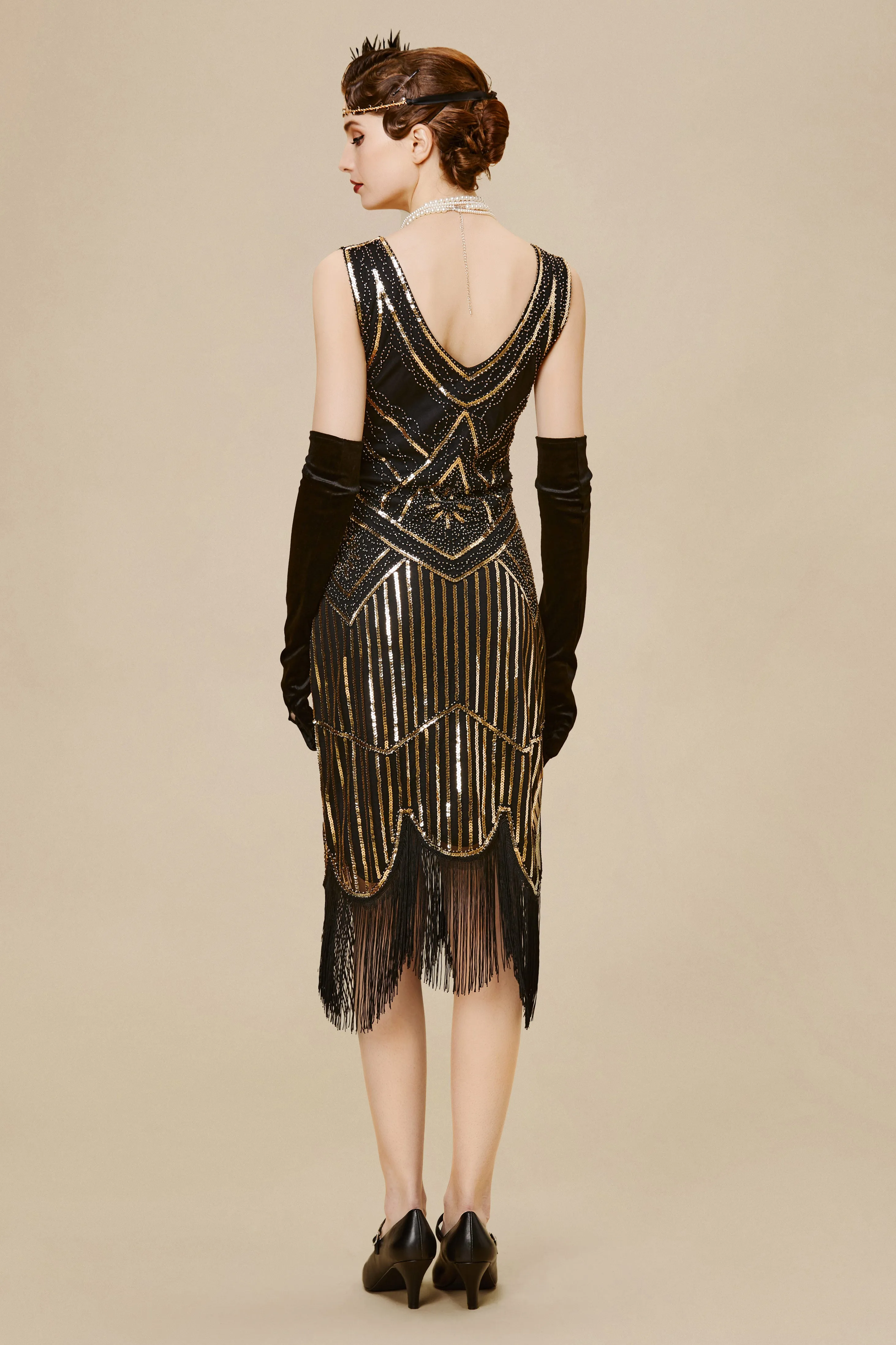 Beaded Sequin Fringe Prom Party Dress sold by BABEYOND product image thumbnail 2