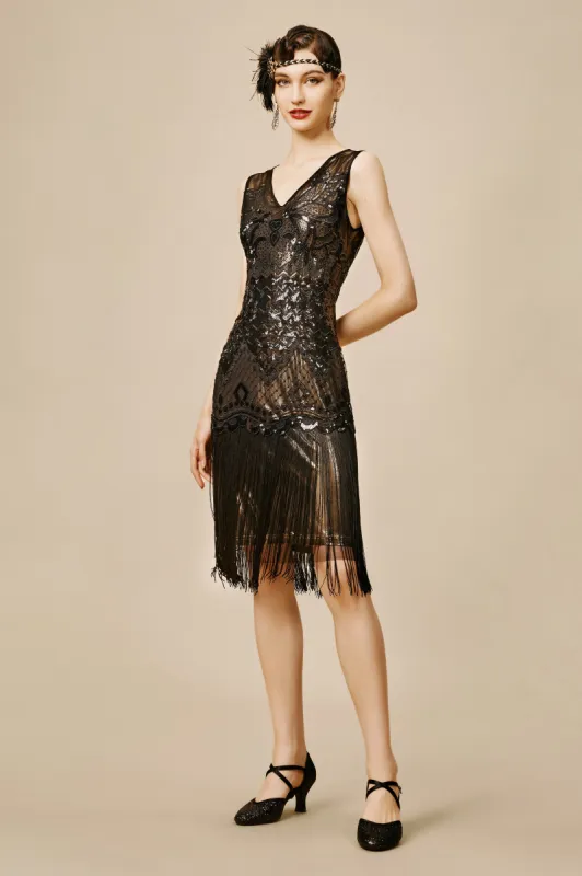 Princesse Tam Tam Sequins Fringe Flapper Dress sold by BABEYOND