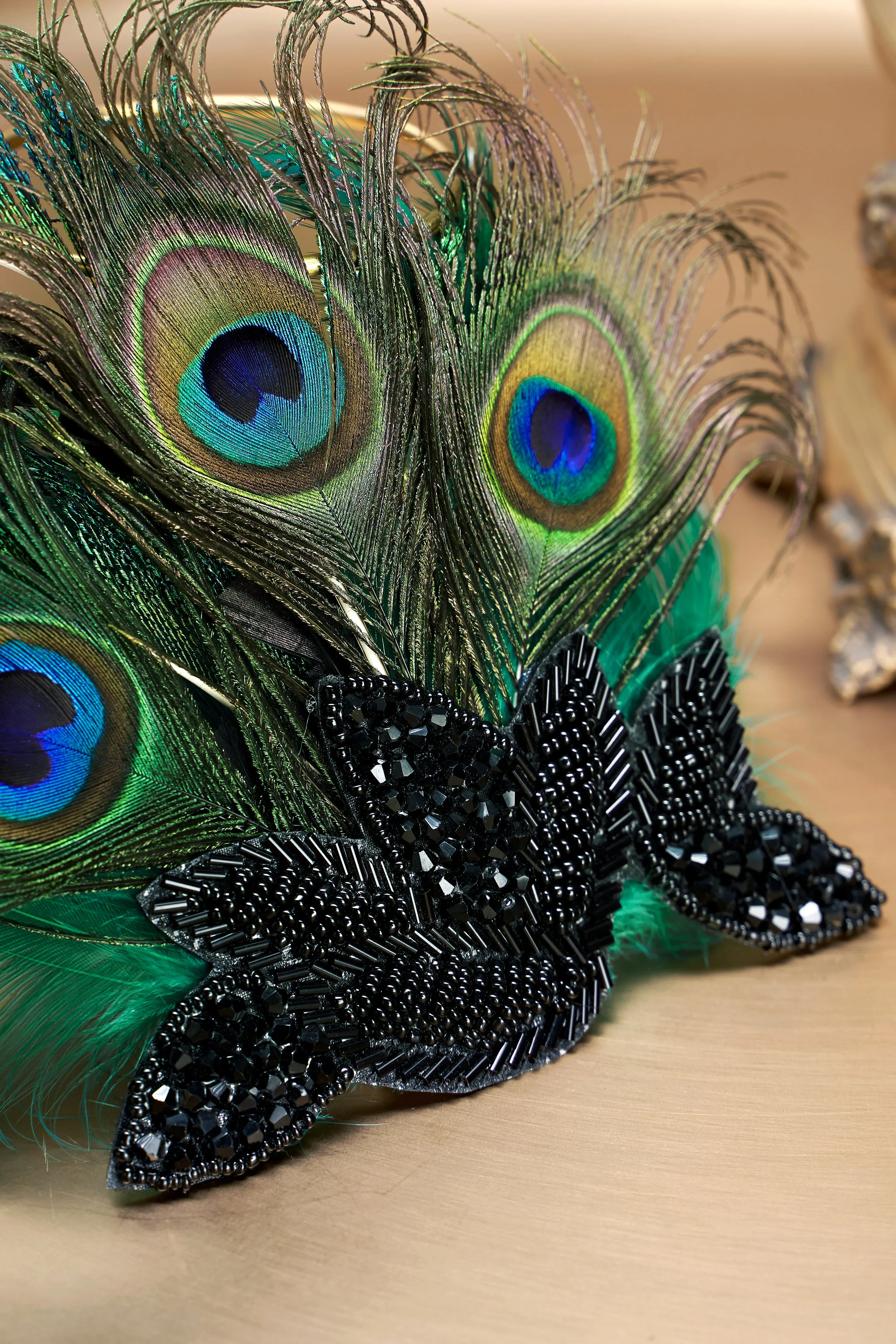 Vintage Beaded Peacock Headpiece sold by BABEYOND product image thumbnail 2