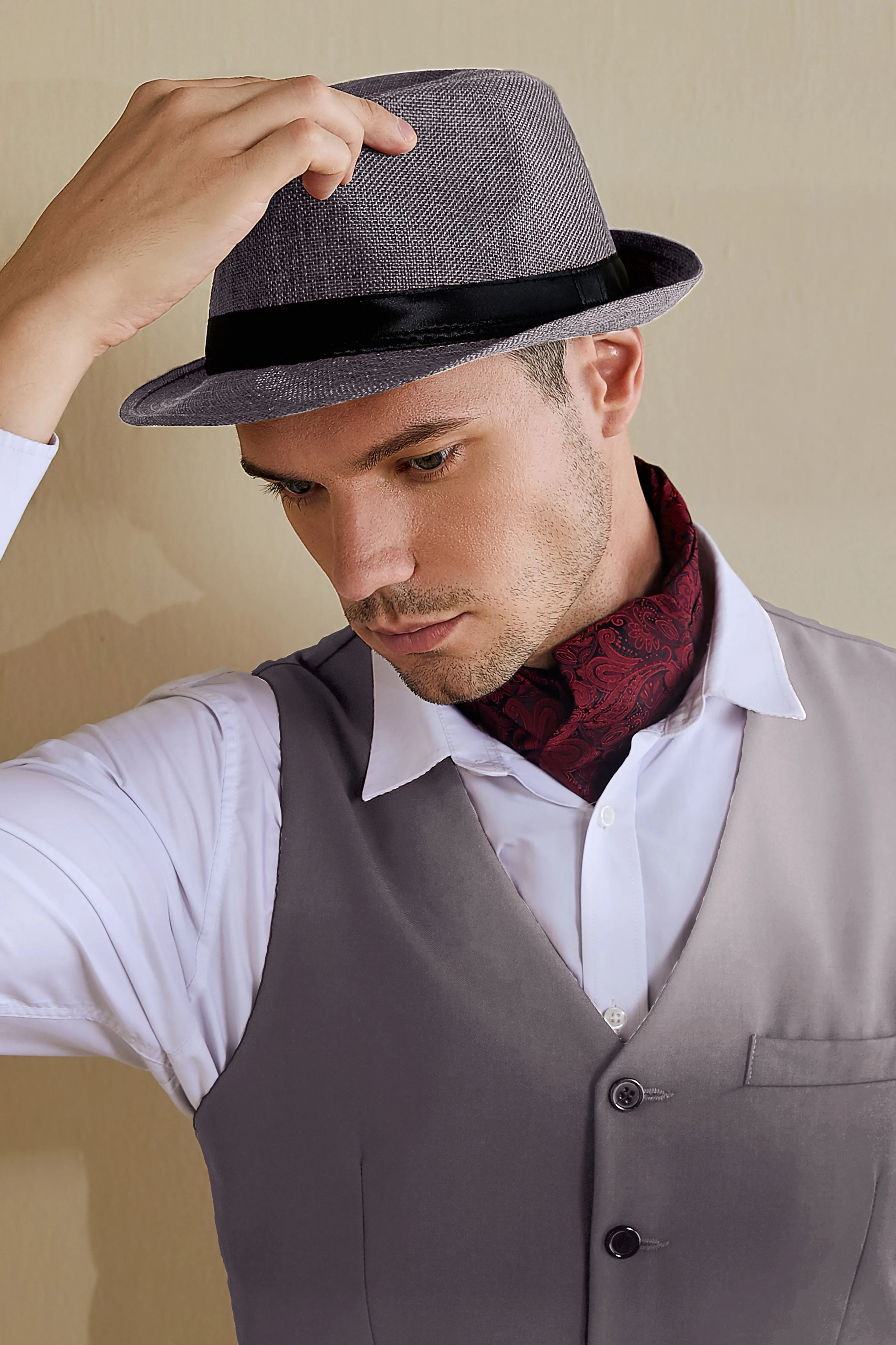 Gatsby Mens Panama Fedora Hat sold by BABEYOND product image thumbnail 2