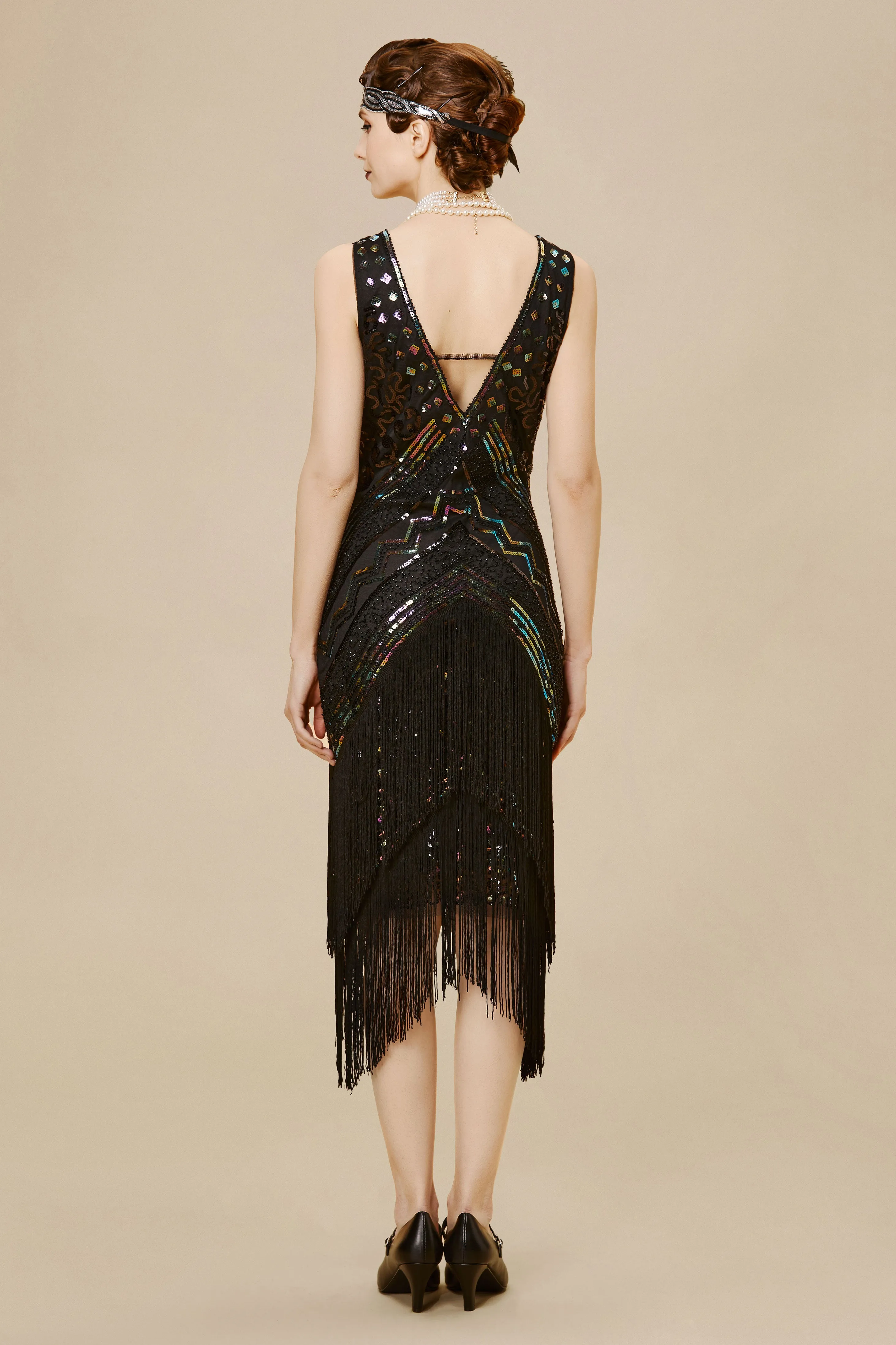 Rolling 20s Deep V-Neck Prom Dress sold by BABEYOND product image thumbnail 2