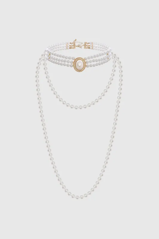 Gorgeous Pearl Choker Necklace Set sold by BABEYOND