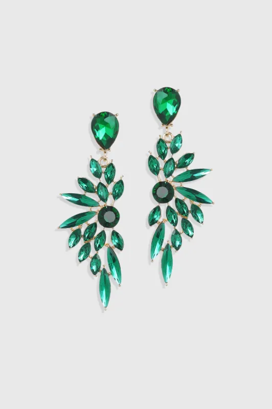 Luxurious Emerald Leaf-Shaped Earrings sold by BABEYOND