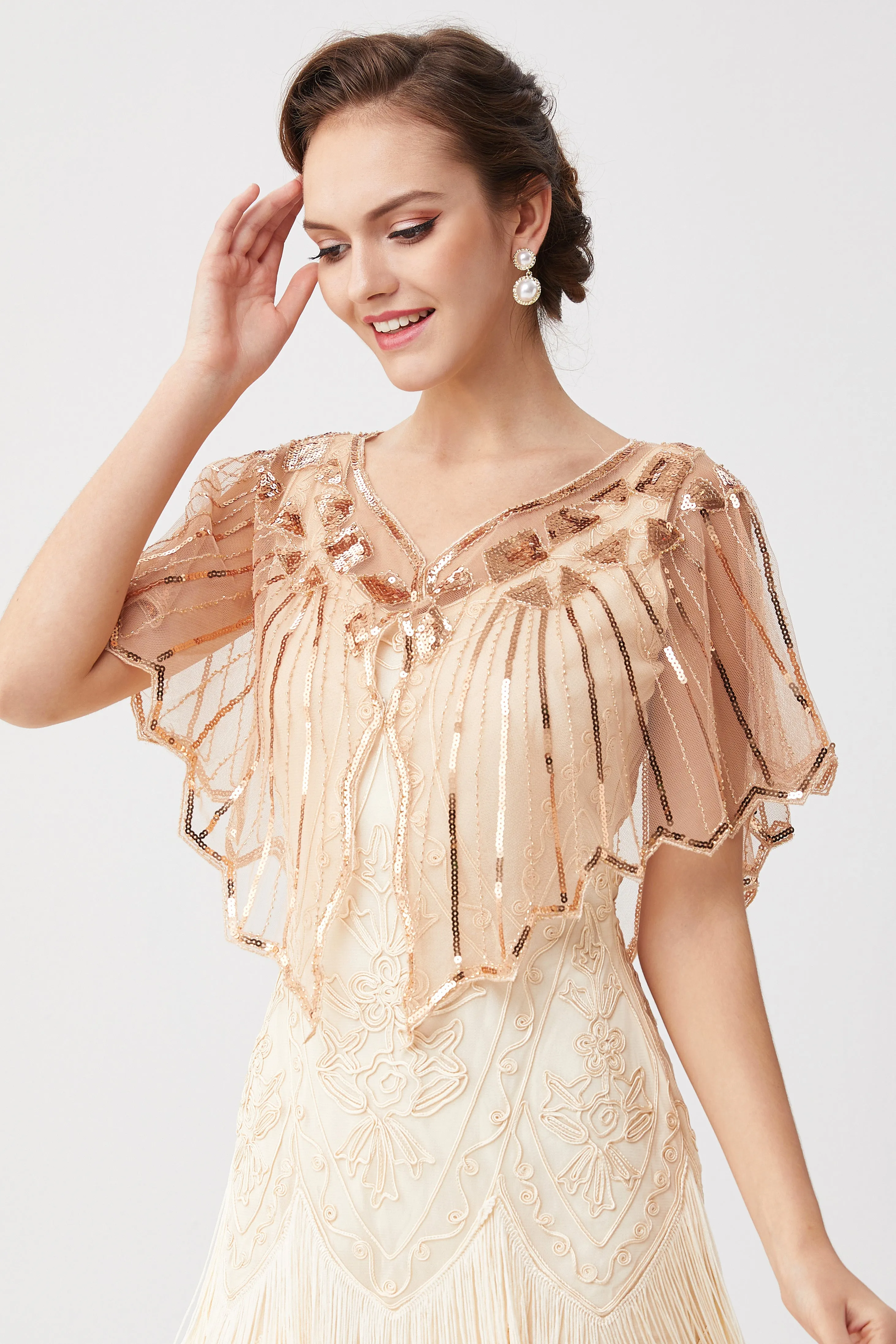 Classy Geometric Sequin Sheer Shawl sold by BABEYOND product image thumbnail 4