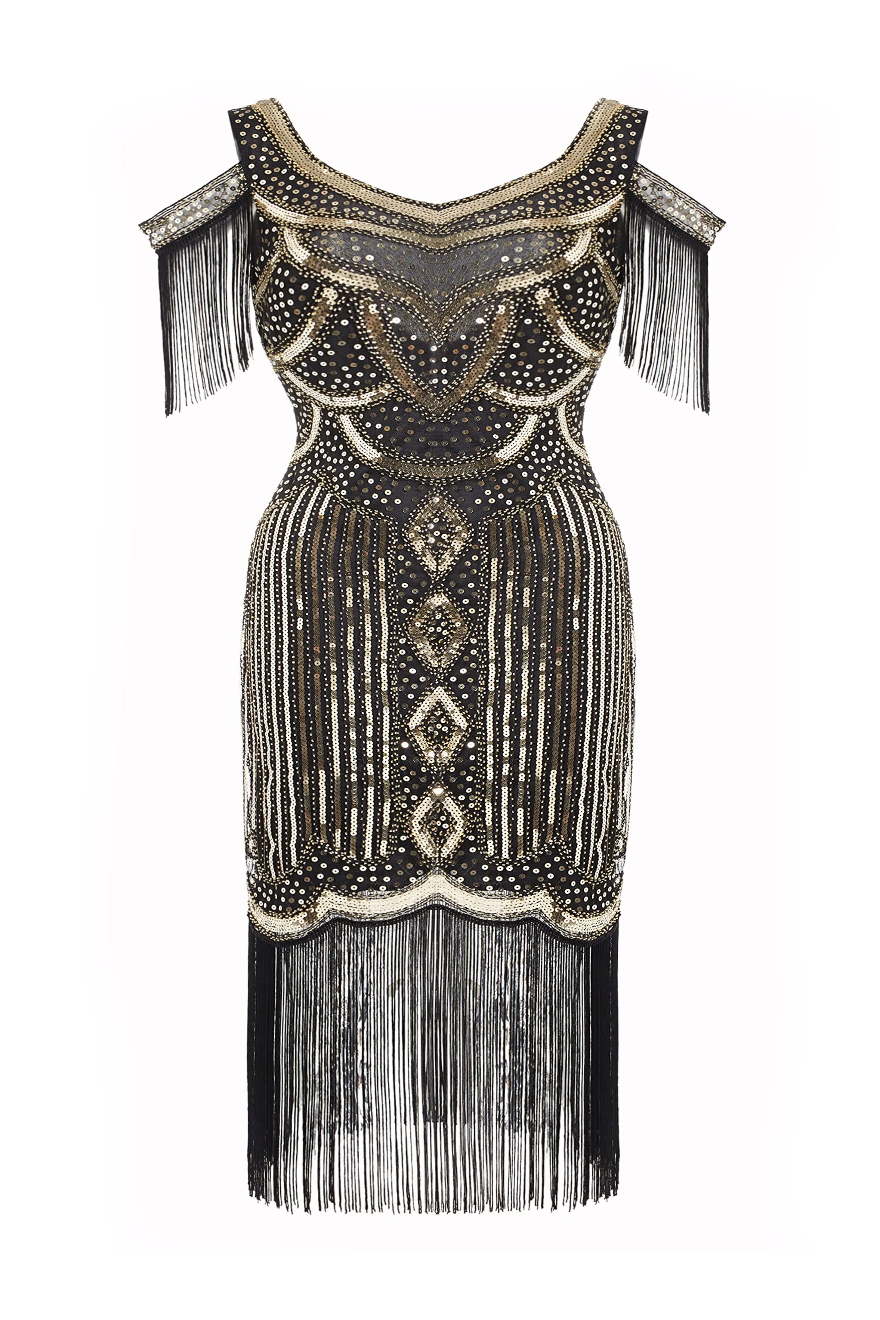 Beaded Off Shoulder Flapper Plus Size Dress sold by BABEYOND product image thumbnail 4