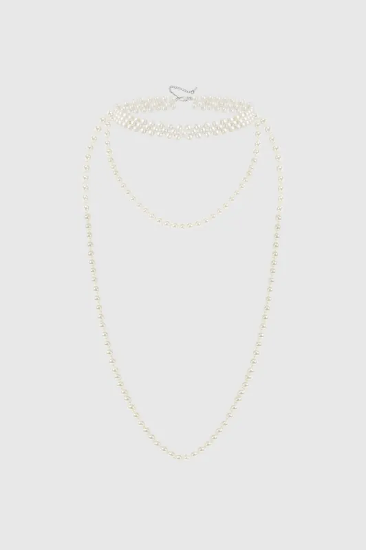 Gorgeous Pearl Long Necklace Set sold by BABEYOND