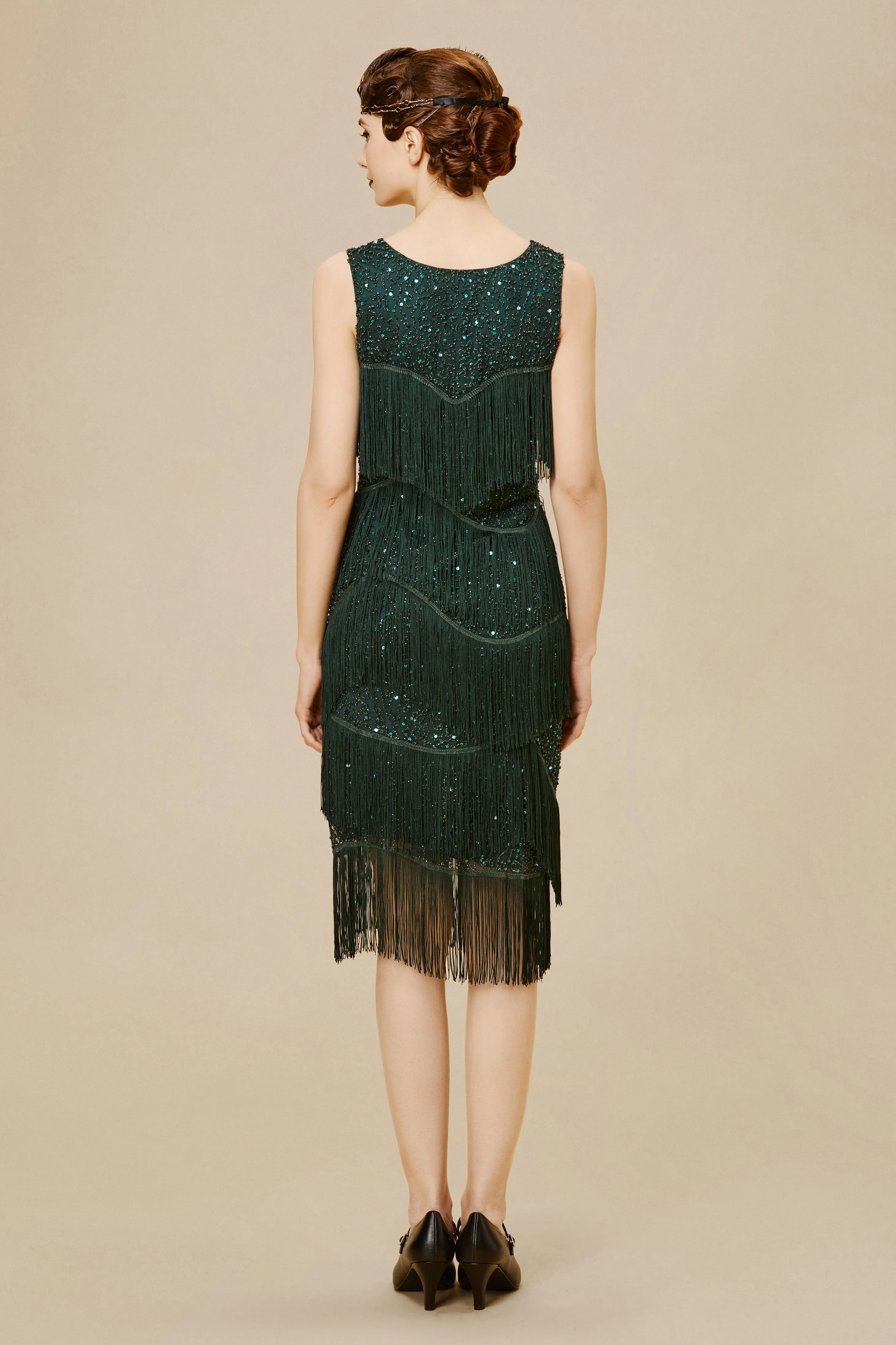 Glitter Tiered Fringe Bias Hem Dress sold by BABEYOND product image thumbnail 2