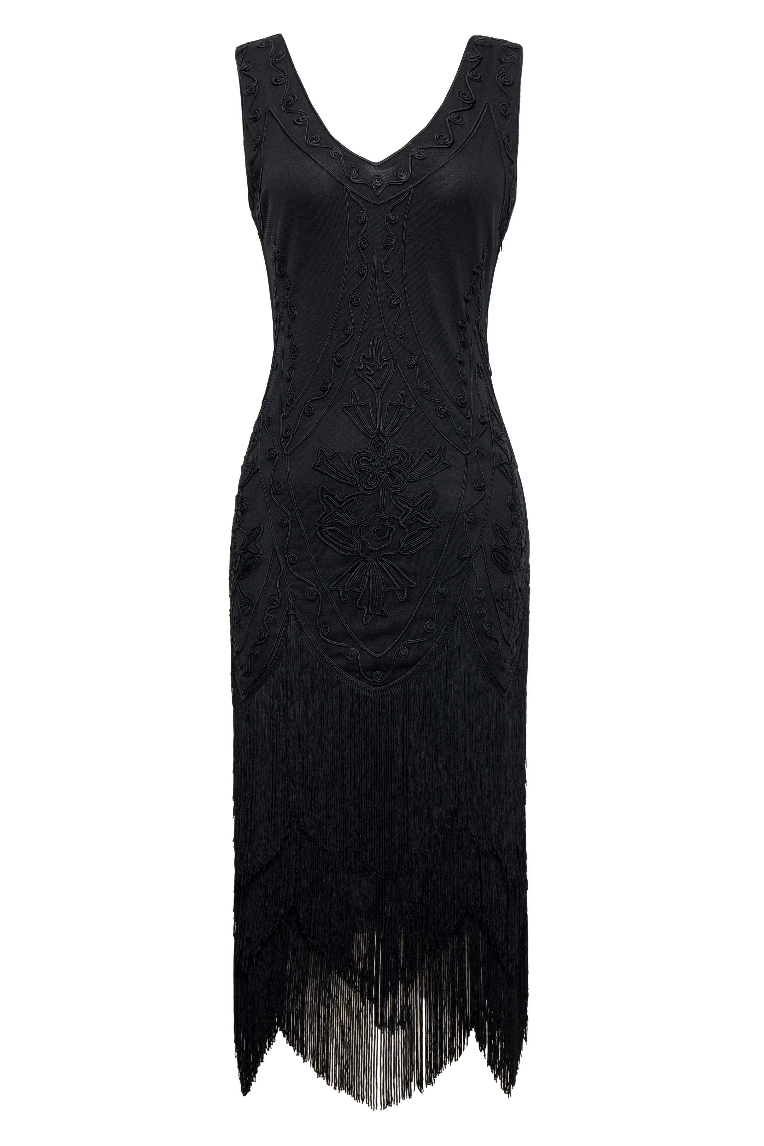 1920s Embroidery Retro Midi Flapper Dress sold by BABEYOND product image thumbnail 4