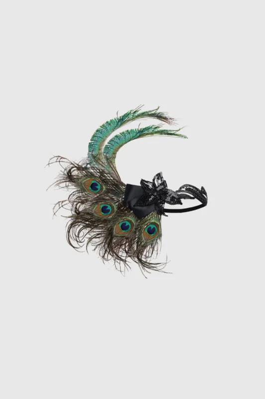 Beaded Sequin Peacock Headband sold by BABEYOND