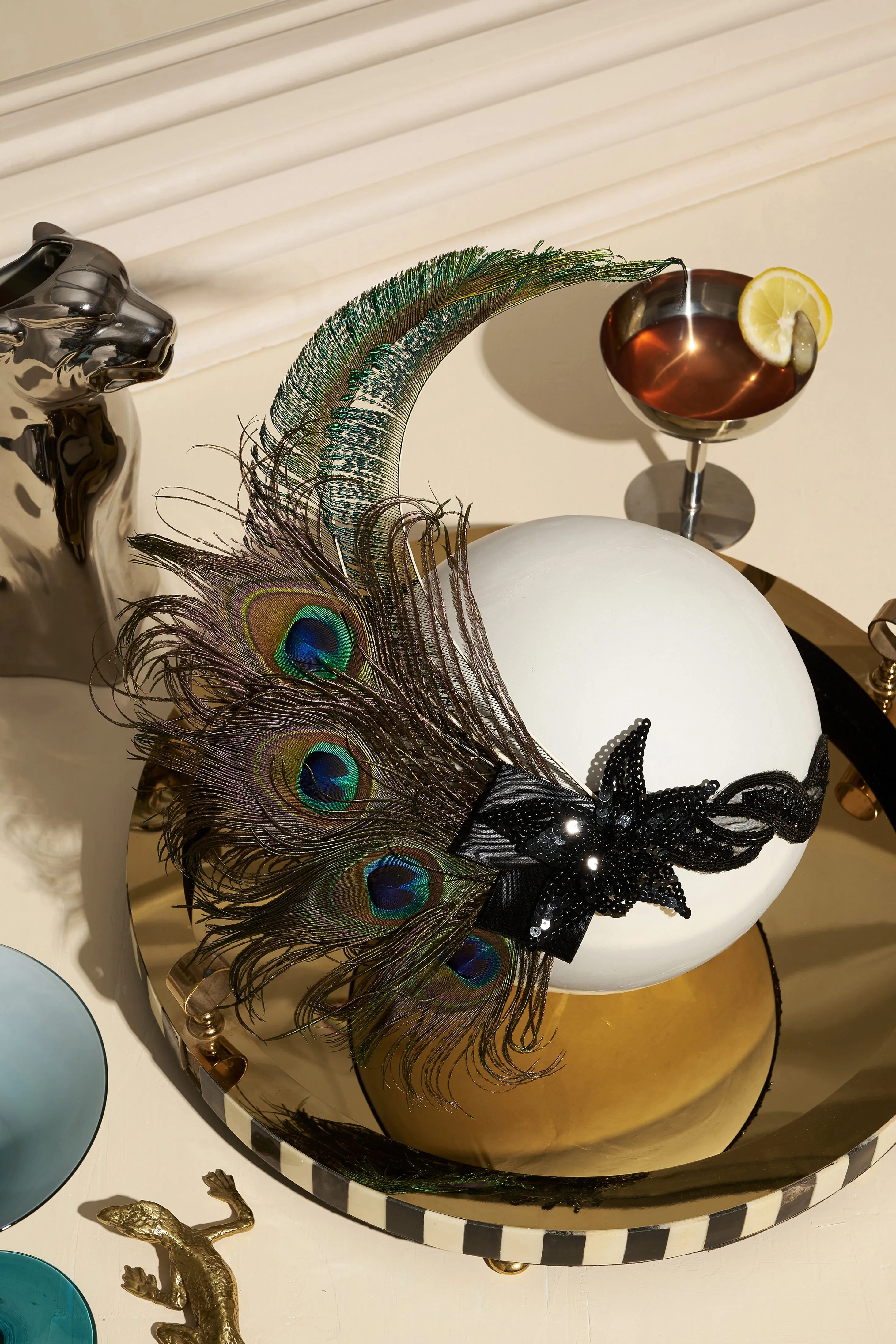 Beaded Sequin Peacock Headband sold by BABEYOND product image thumbnail 5