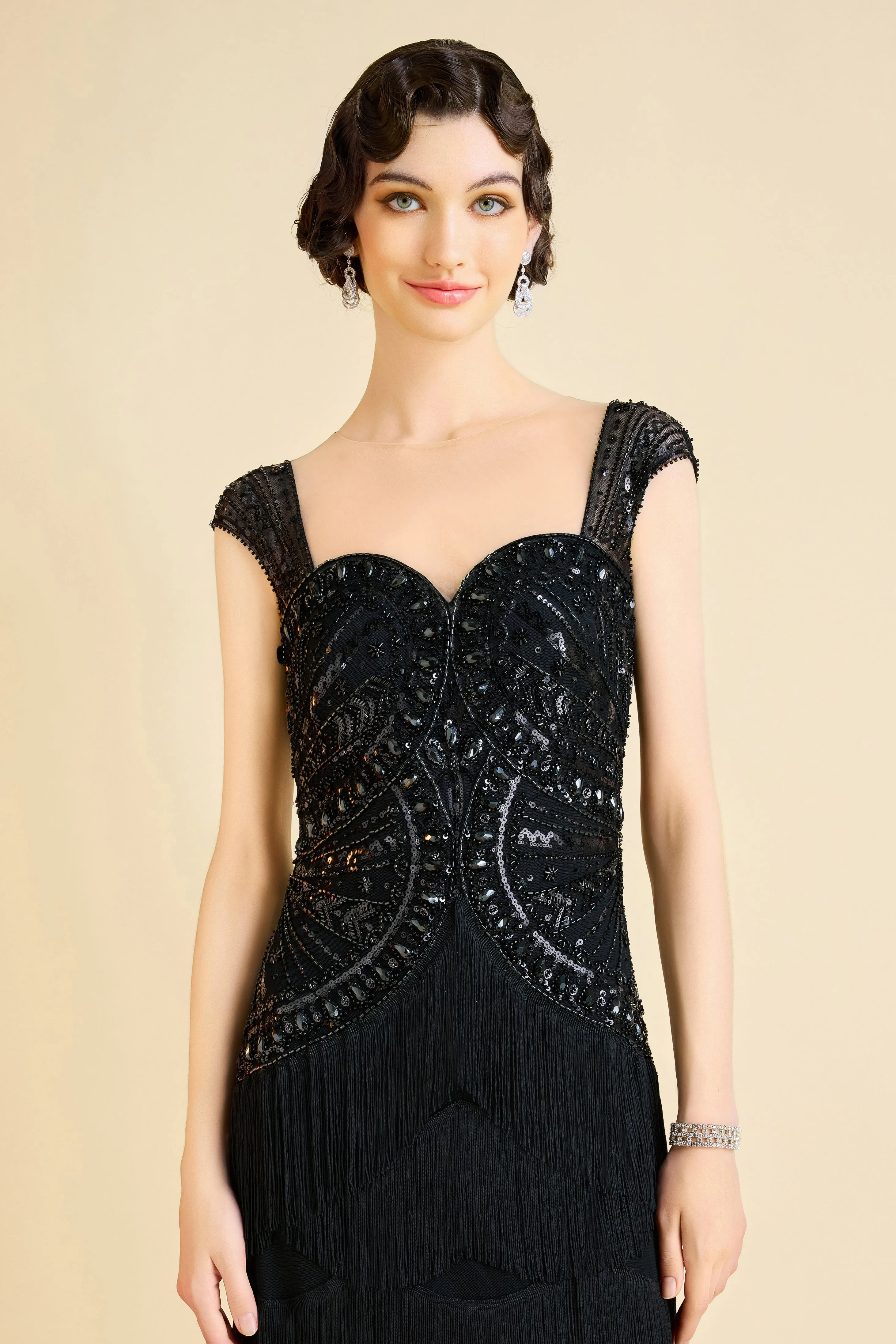 Geometric Rhinestone Fringe Evening Gown sold by BABEYOND product image thumbnail 4