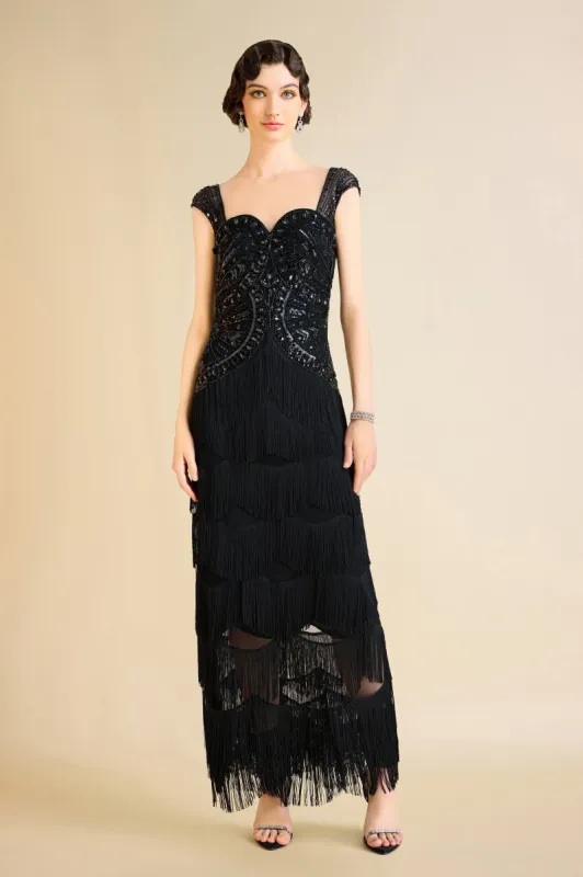 Geometric Rhinestone Fringe Evening Gown made by BABEYOND