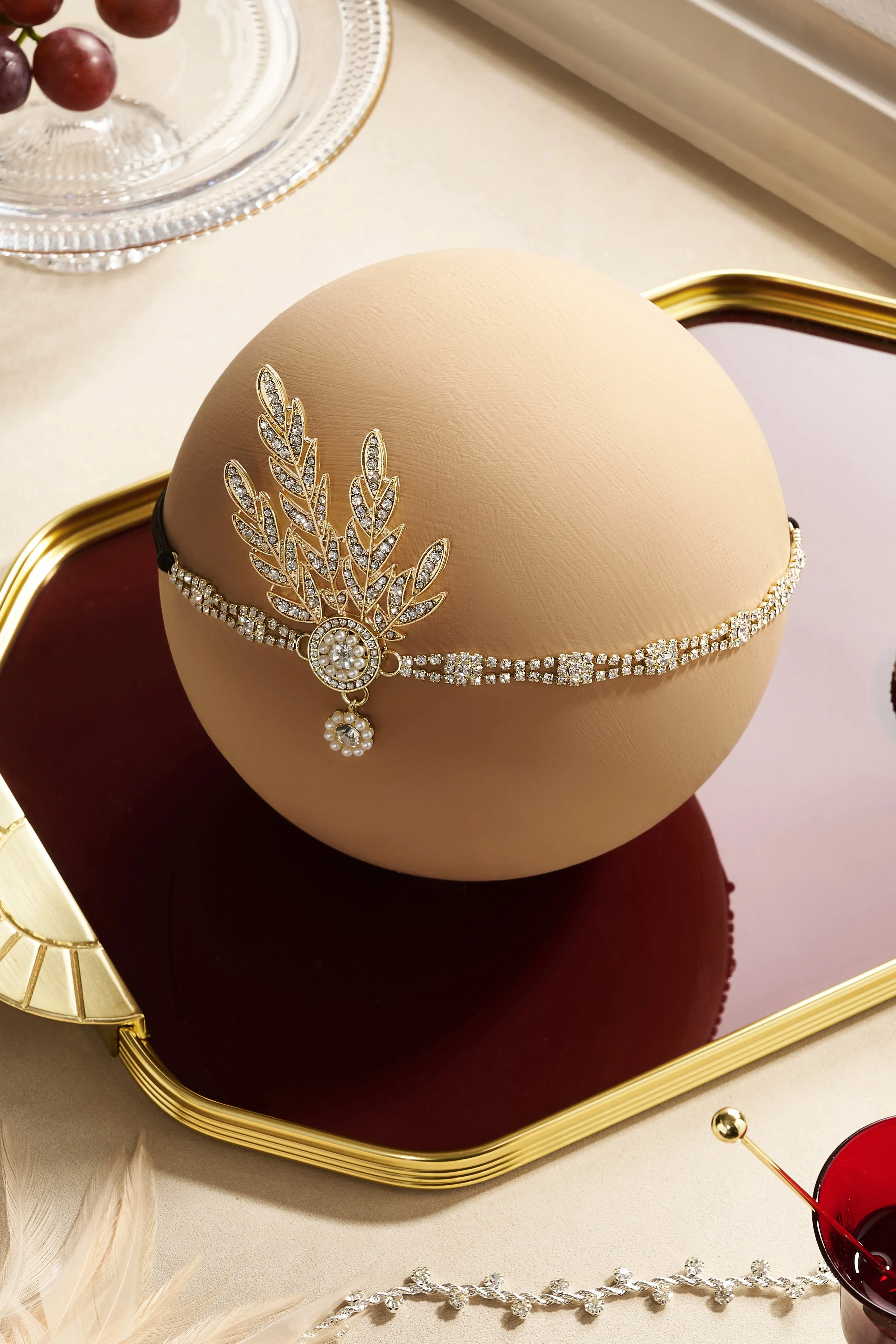 Rhinestone Studded Leaf Hairband sold by BABEYOND product image thumbnail 5