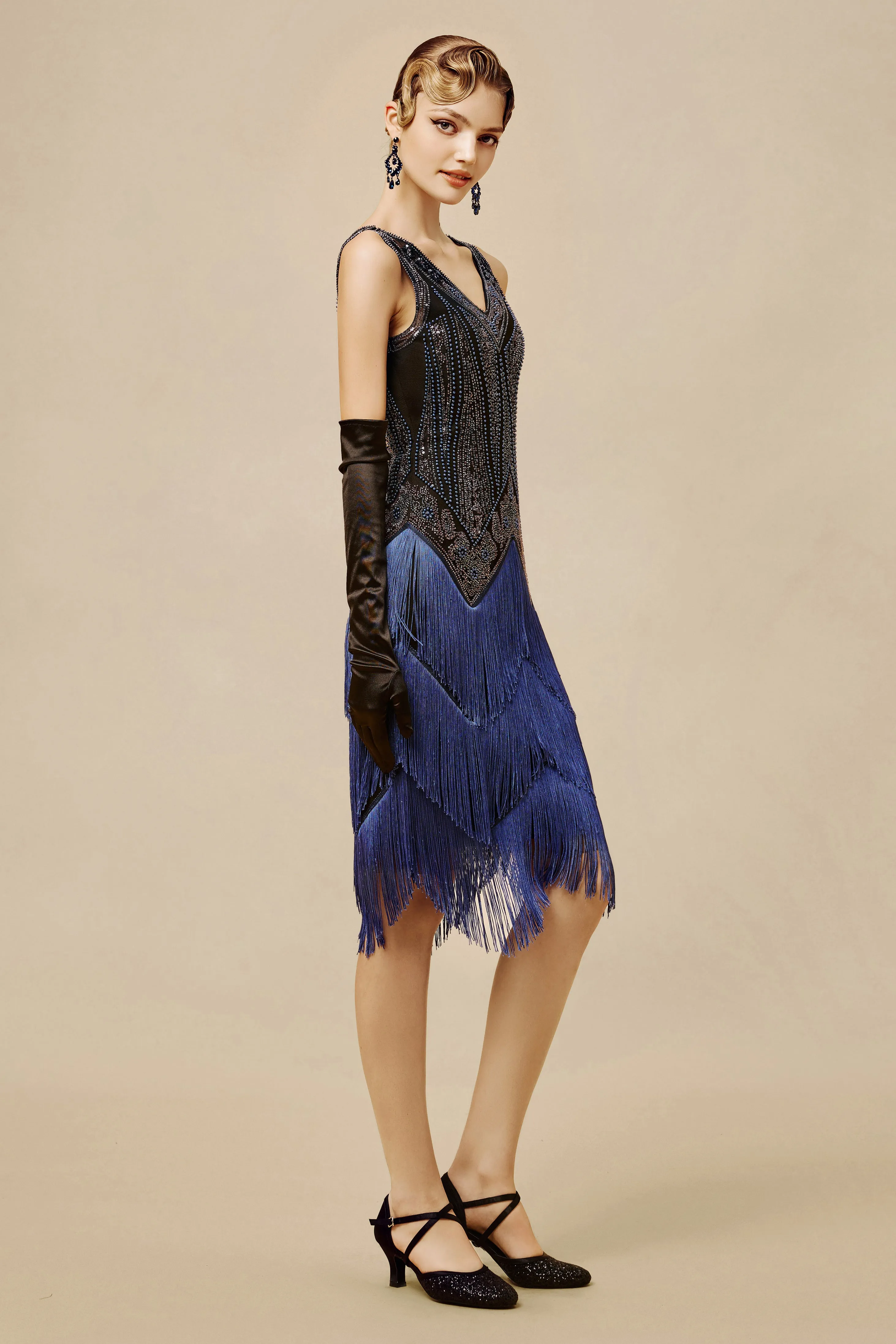 Princesse Tam Tam Beaded Sequins Flapper Dress sold by BABEYOND product image thumbnail 3