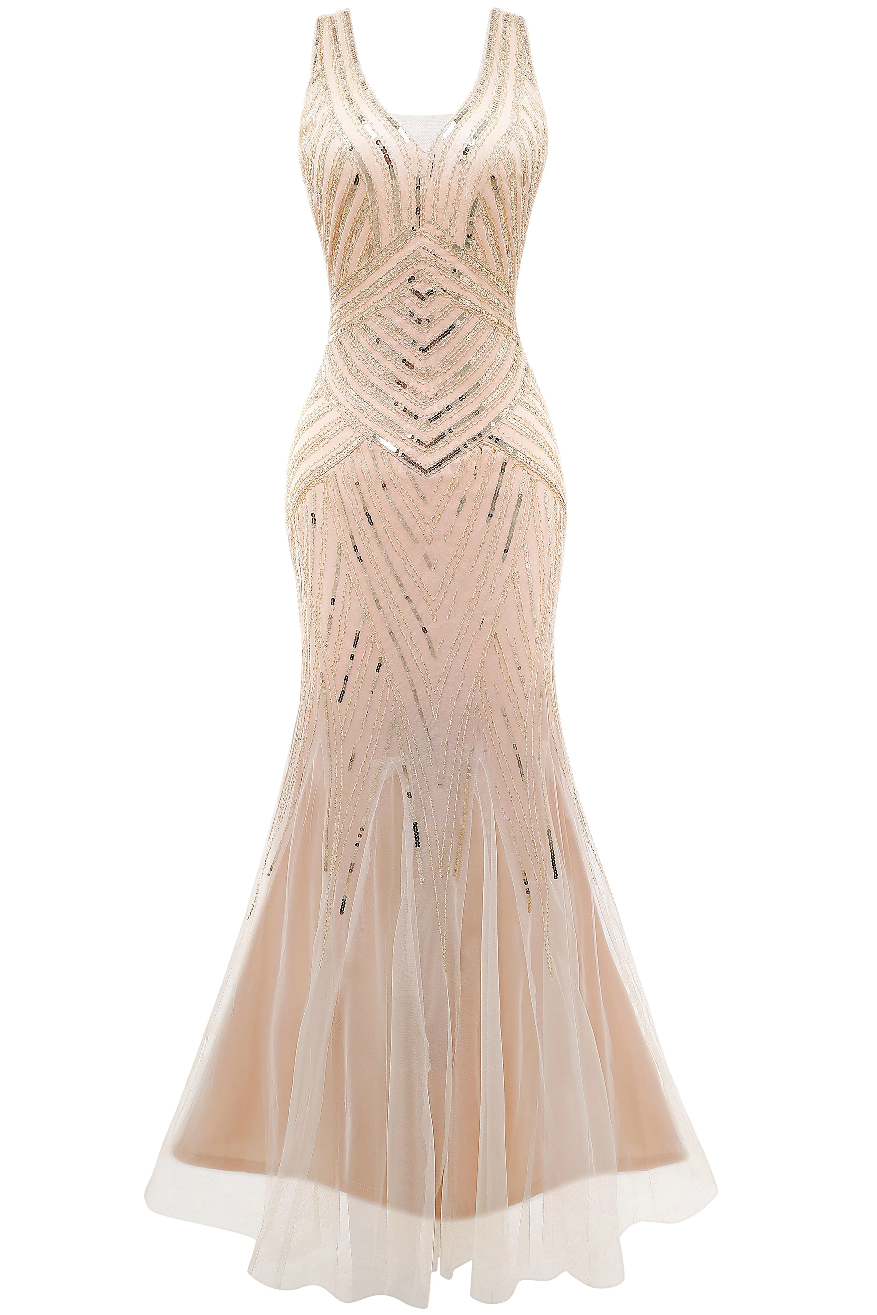 1920s Bodycon Sequin Mermaid Maxi Dress sold by BABEYOND product image thumbnail 4