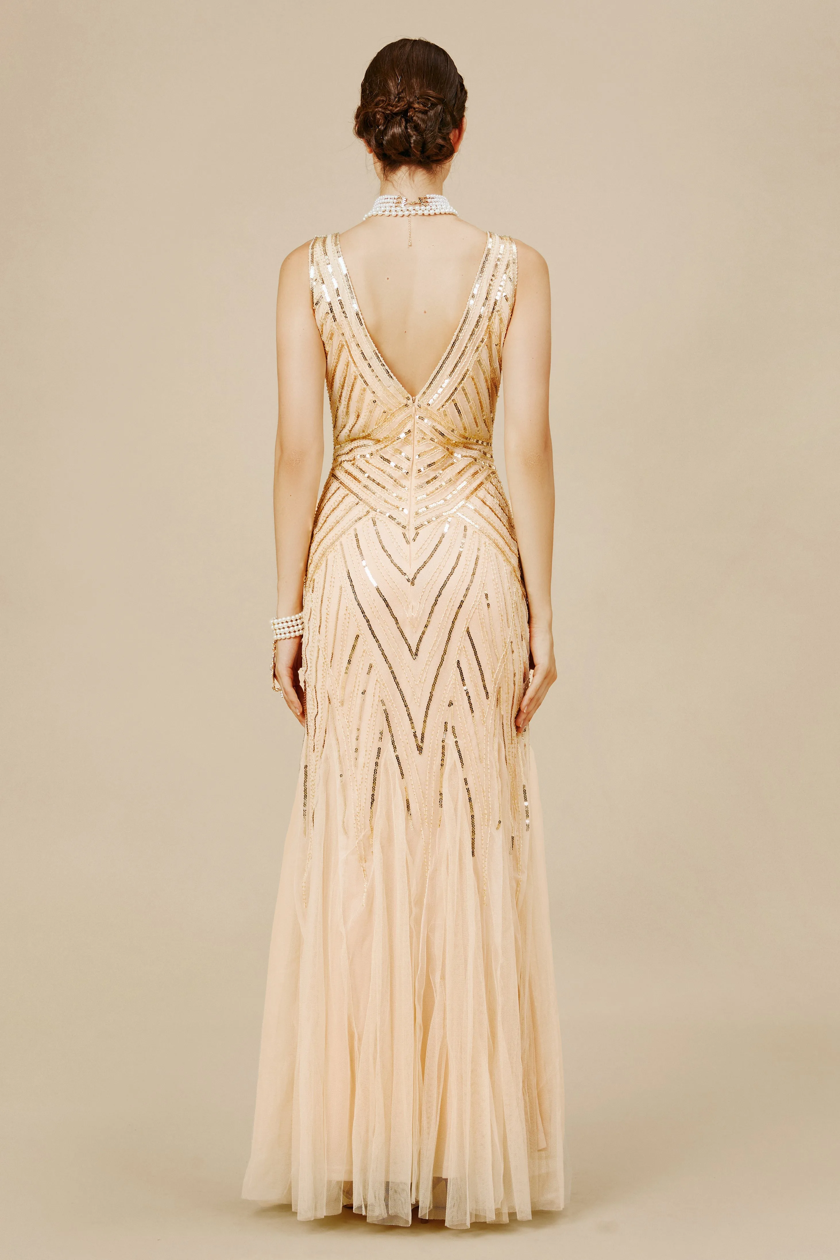 1920s Bodycon Sequin Mermaid Maxi Dress sold by BABEYOND product image thumbnail 2