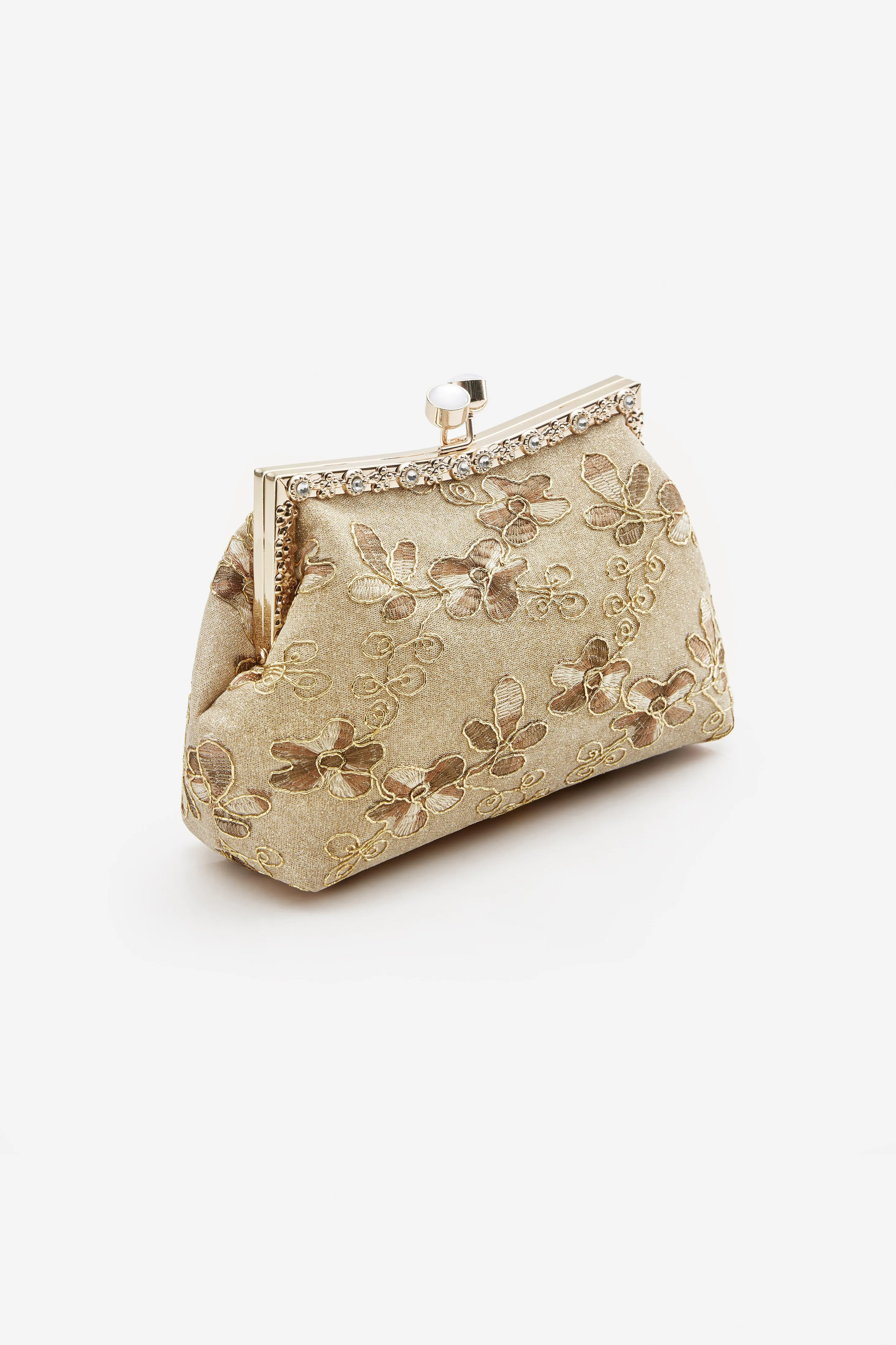 Floral Embroidery Rhinestone Evening Clutch sold by BABEYOND product image thumbnail 2