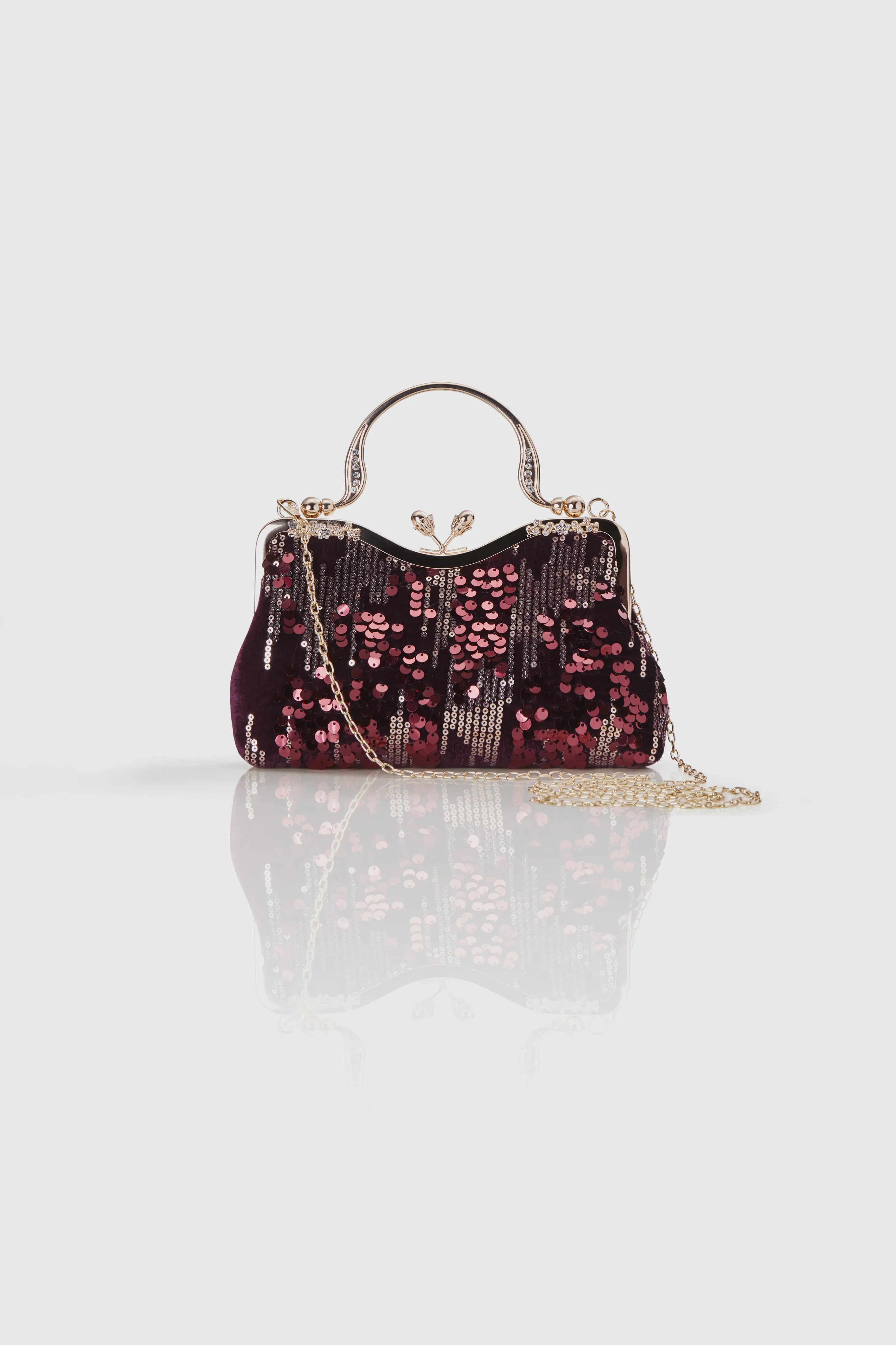 1920s Luxury Irregular Sequin Velvet Clutch sold by BABEYOND