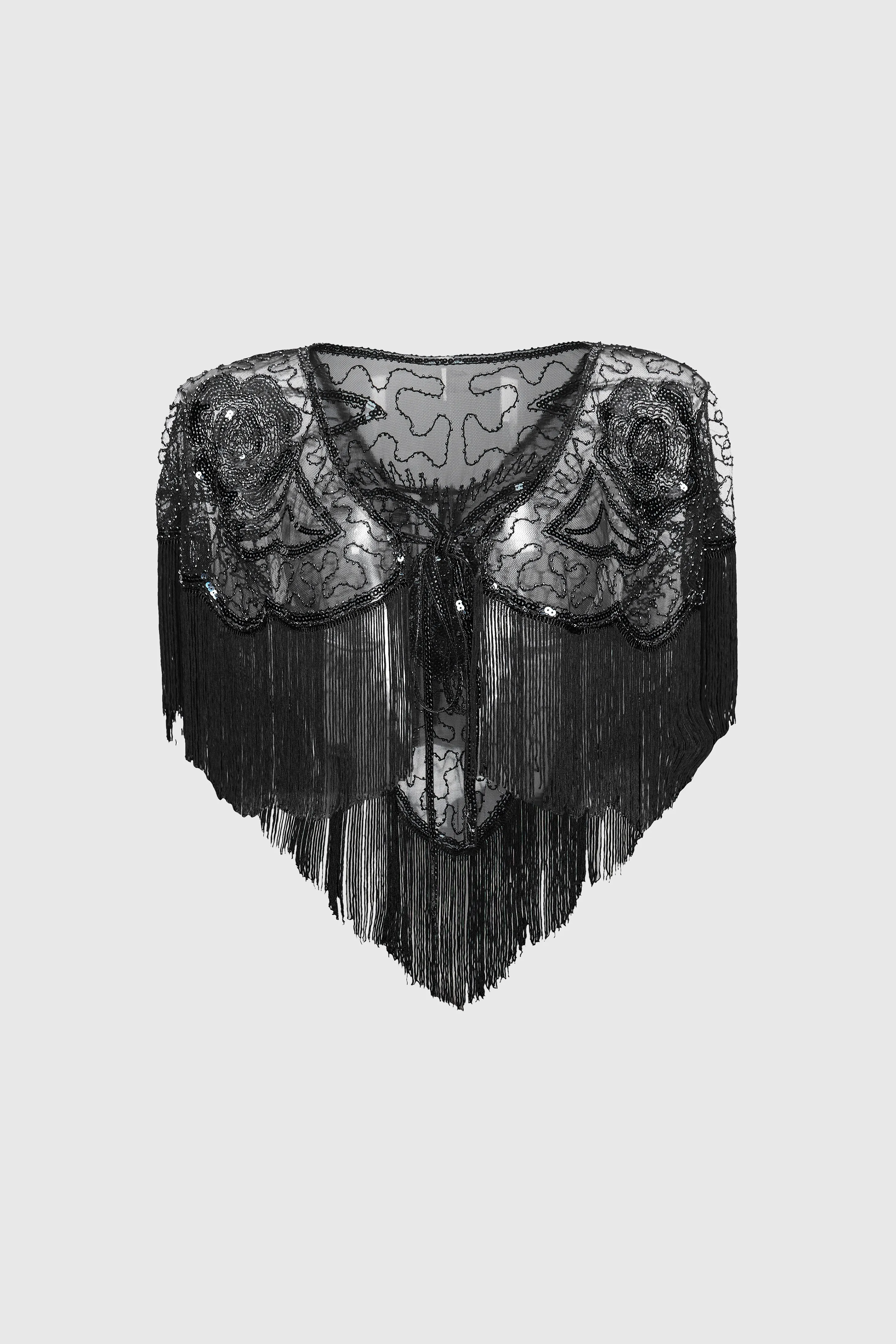 1920s Beaded Sequin Gatsby Shawl sold by BABEYOND