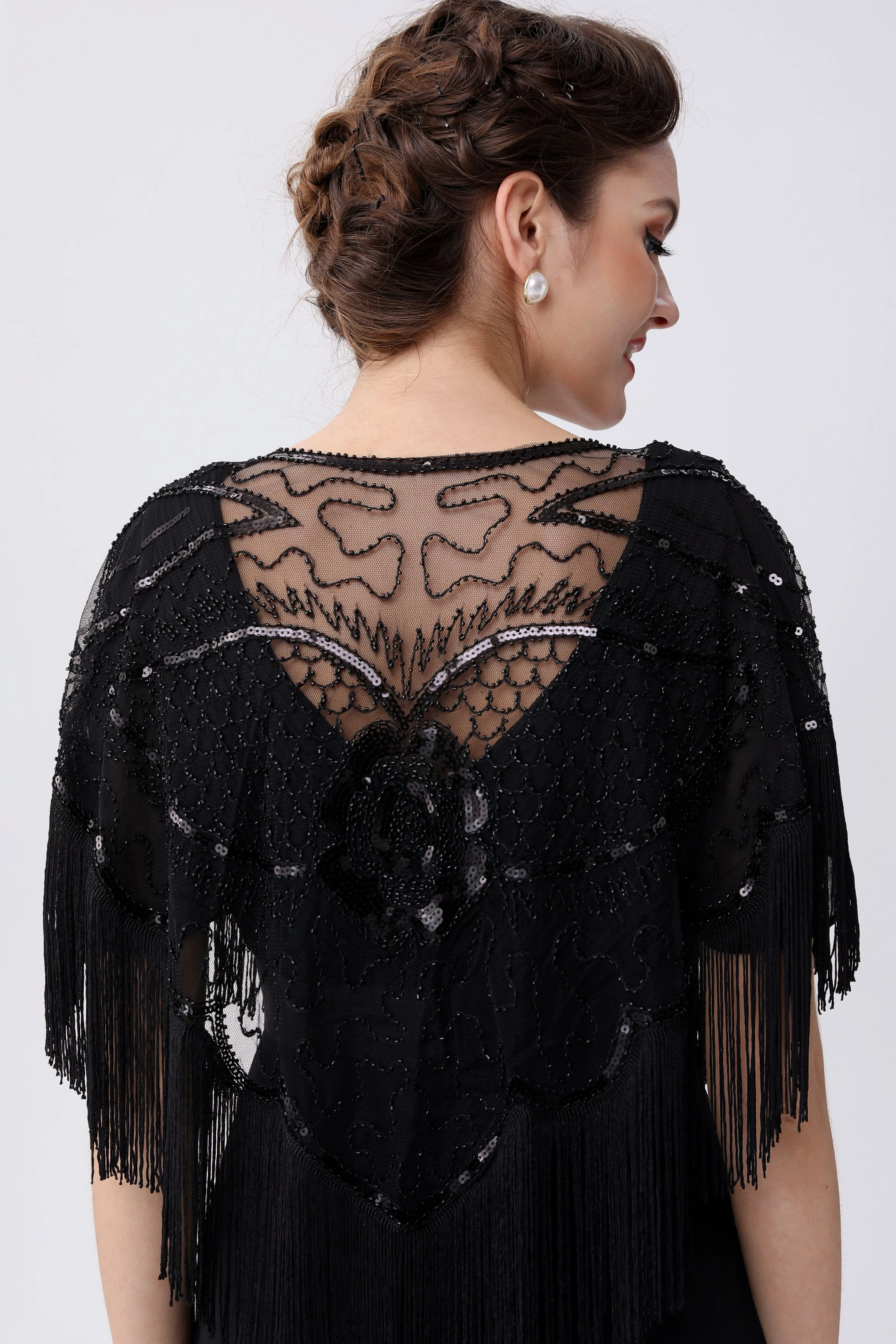1920s Beaded Sequin Gatsby Shawl sold by BABEYOND product image thumbnail 5
