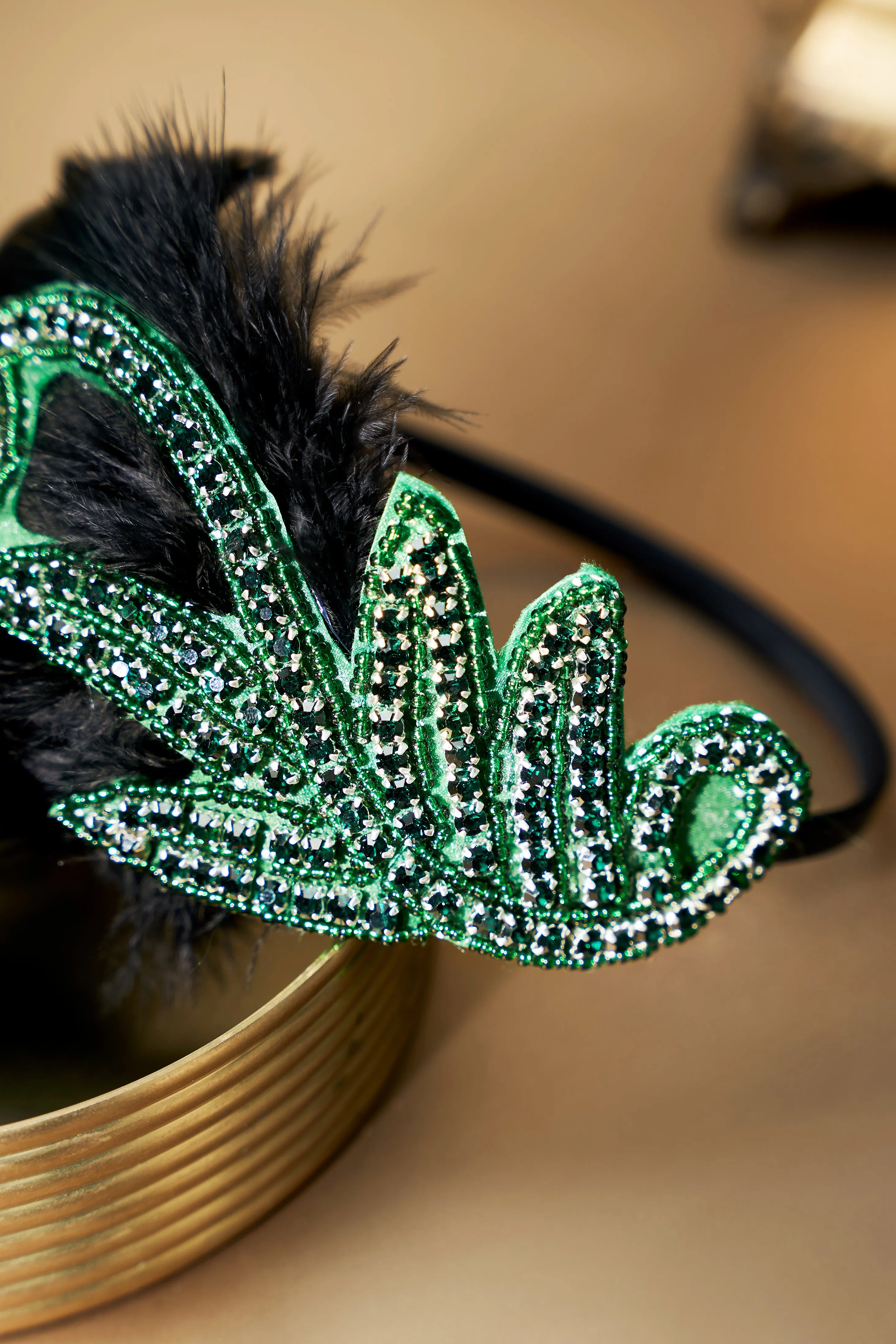 Embroidered Leaf Feather Headband sold by BABEYOND product image thumbnail 2
