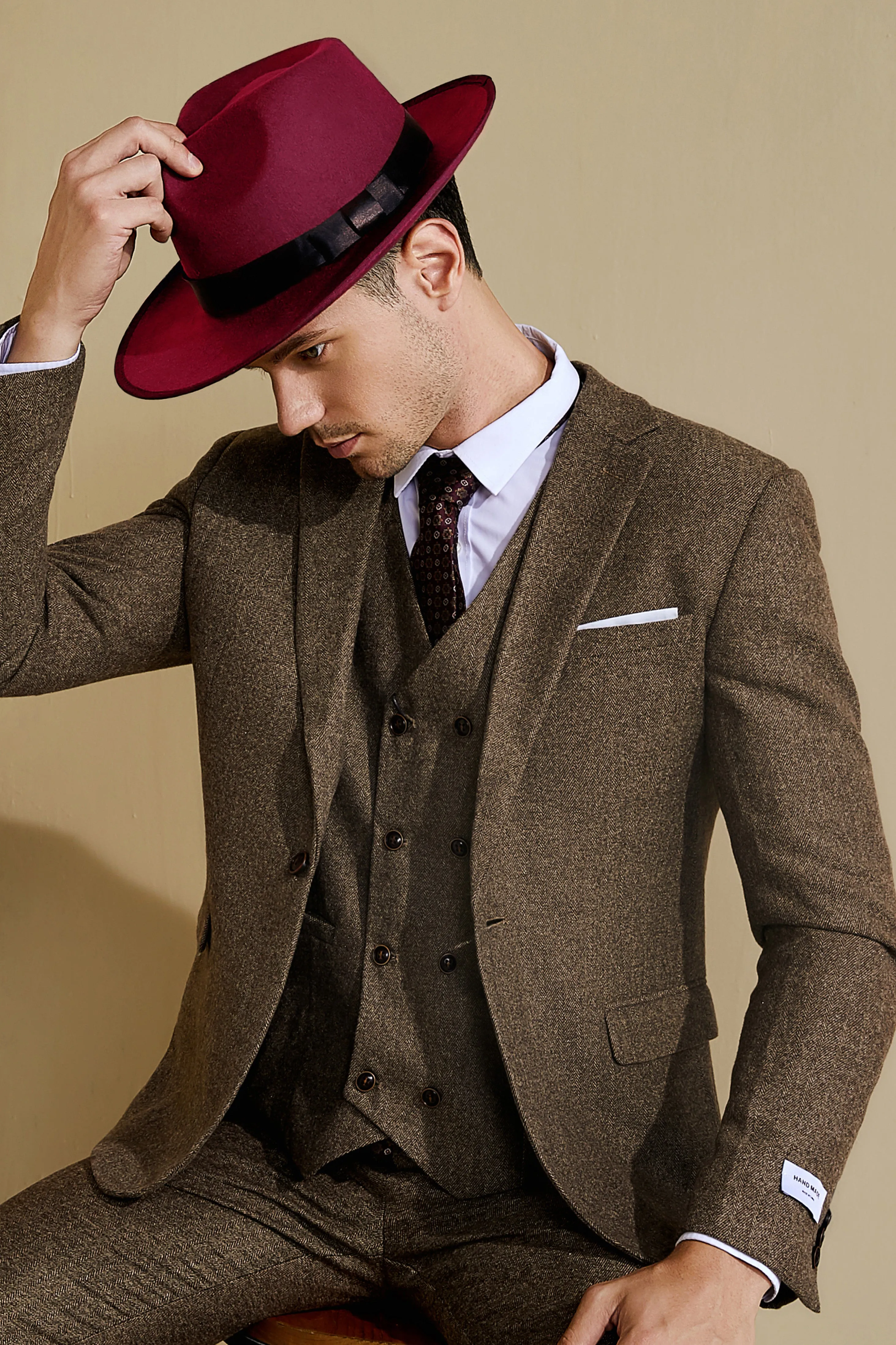 1920s Mens Panama Fedora Hat sold by BABEYOND product image thumbnail 3