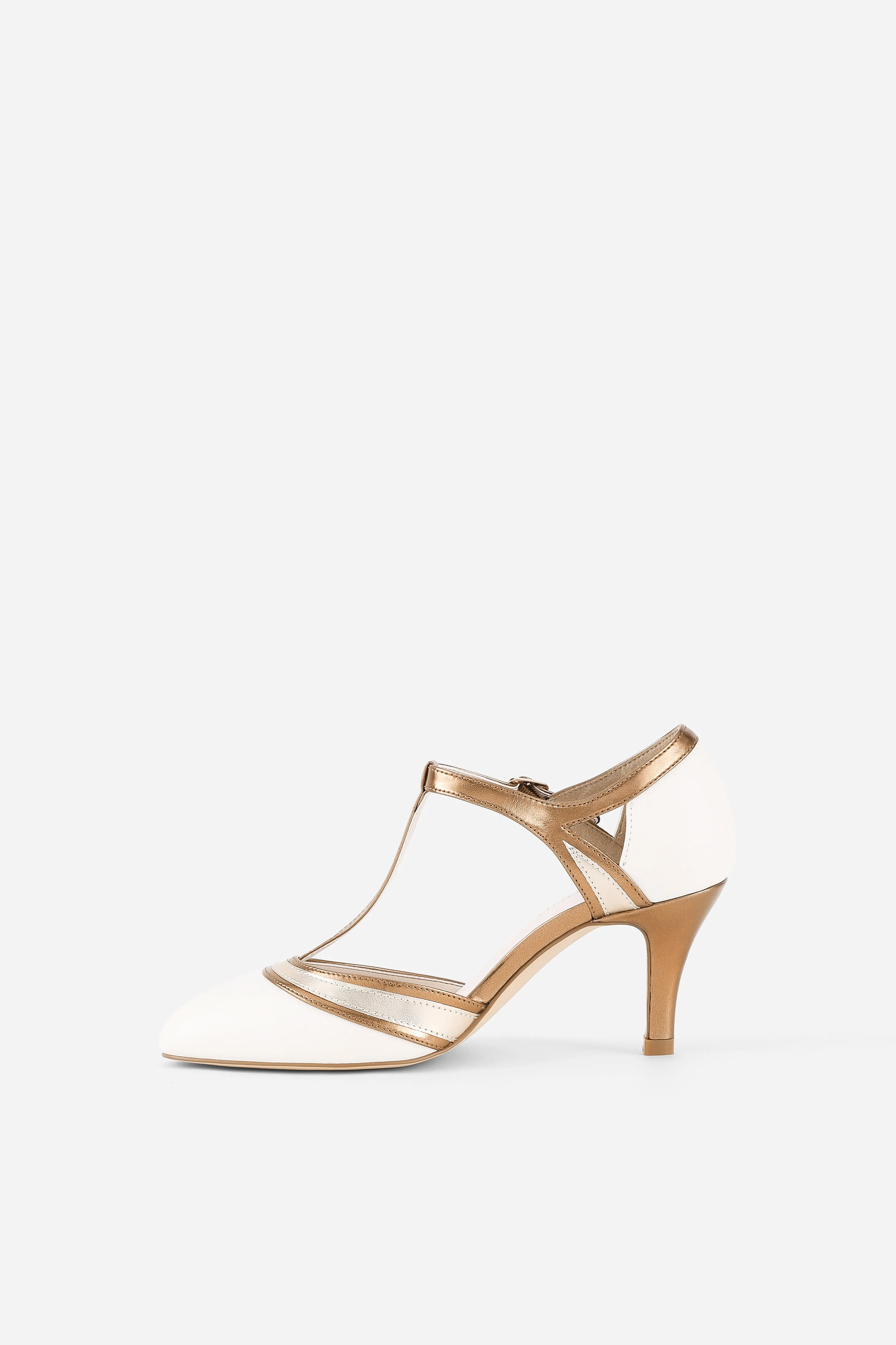 Closed Toe T-Strap Two Tone Pumps sold by BABEYOND product image thumbnail 3