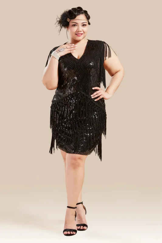 Sparkly Sequin Bodycon Flapper Plus Size Dress made by BABEYOND