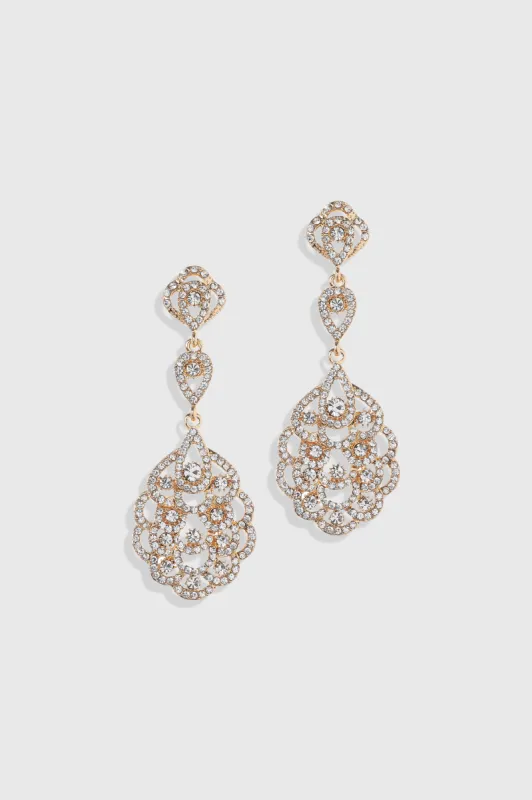 Vintage Rhinestone Chandelier Earrings sold by BABEYOND