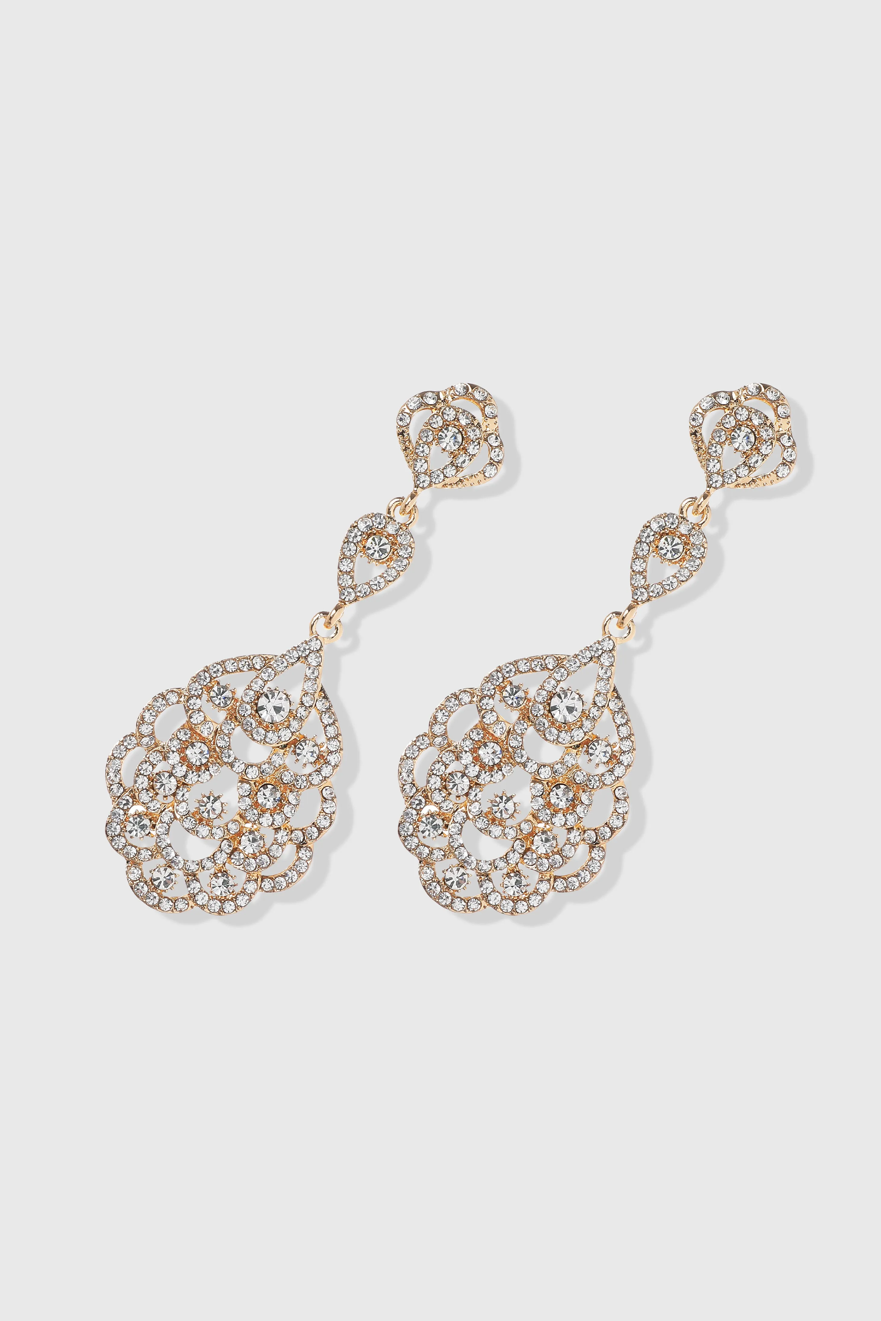 Vintage Rhinestone Chandelier Earrings sold by BABEYOND product image thumbnail 3