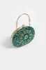 Elegant Emerald Jeweled Oval Clutch sold by BABEYOND