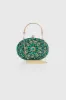 Elegant Emerald Jeweled Oval Clutch sold by BABEYOND