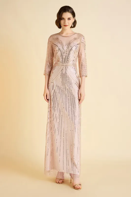 Geometric Symmetry Sequin Embellished Evening Gown sold by BABEYOND