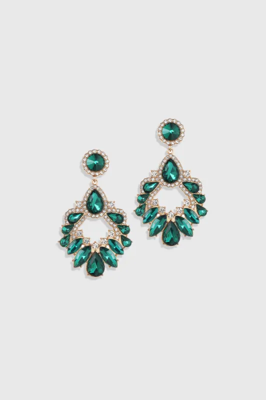 Glamorous Emerald Chandelier Earrings sold by BABEYOND
