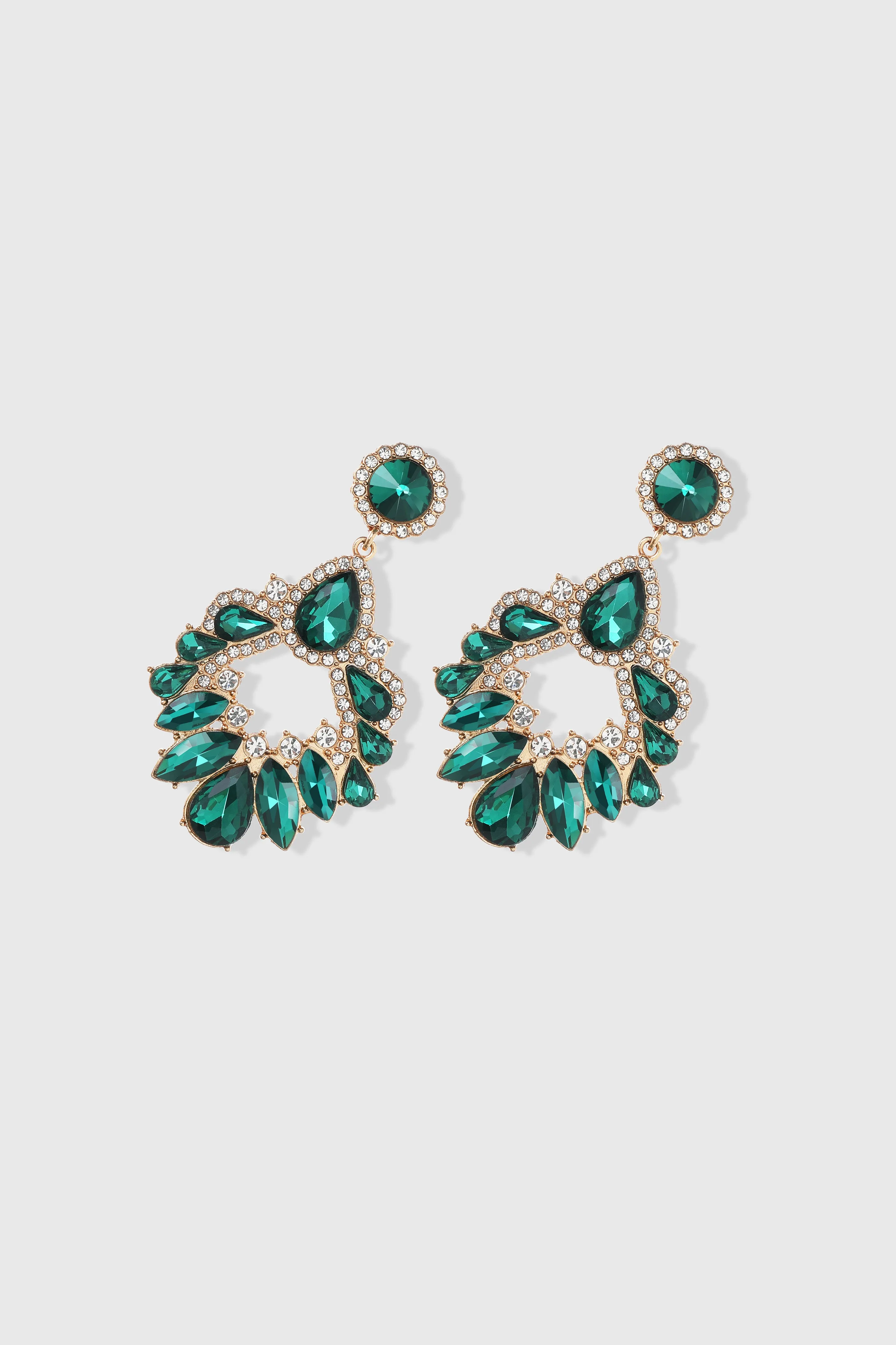 Glamorous Emerald Chandelier Earrings sold by BABEYOND product image thumbnail 3