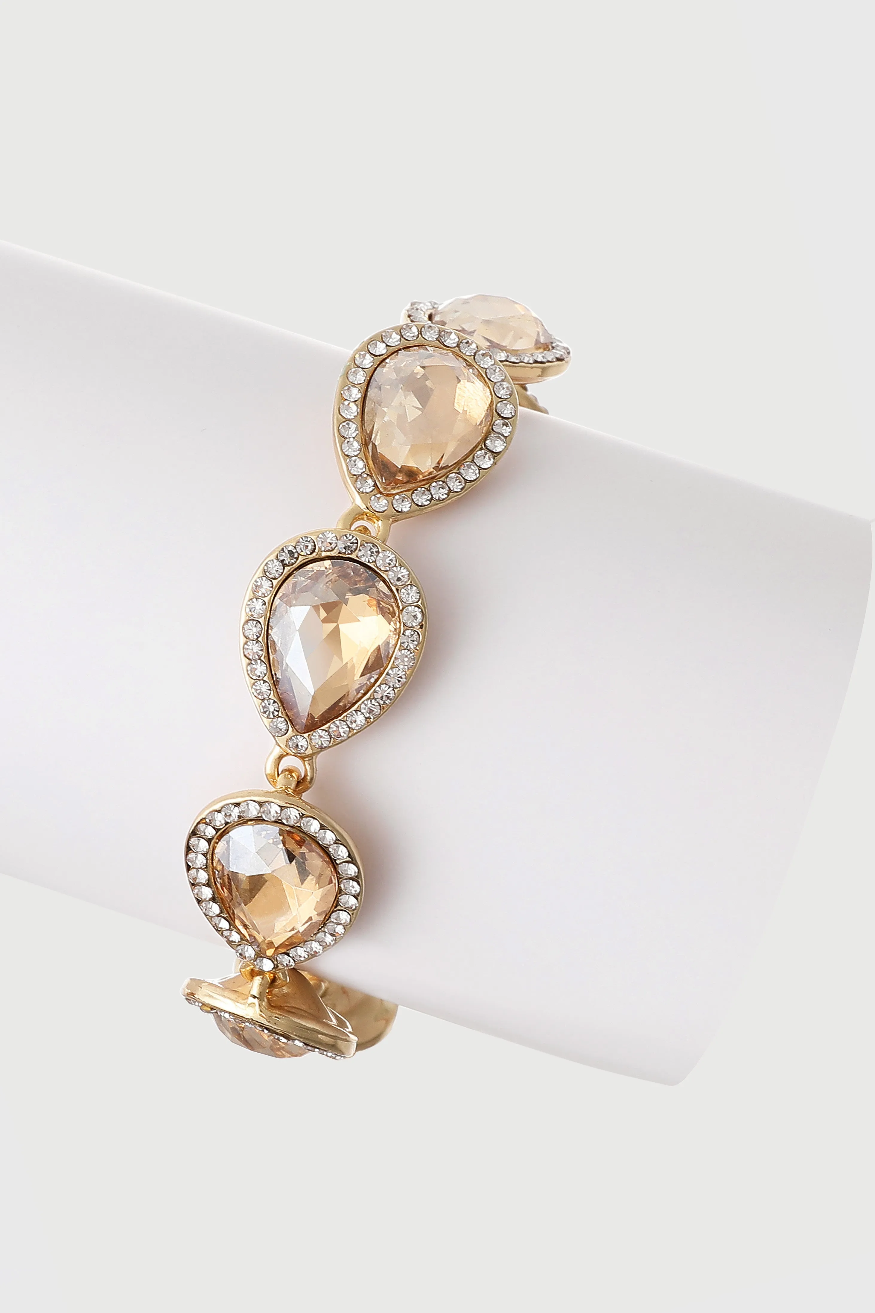 Sparkling Teardrop Crystal Charm Bracelet sold by BABEYOND product image thumbnail 3